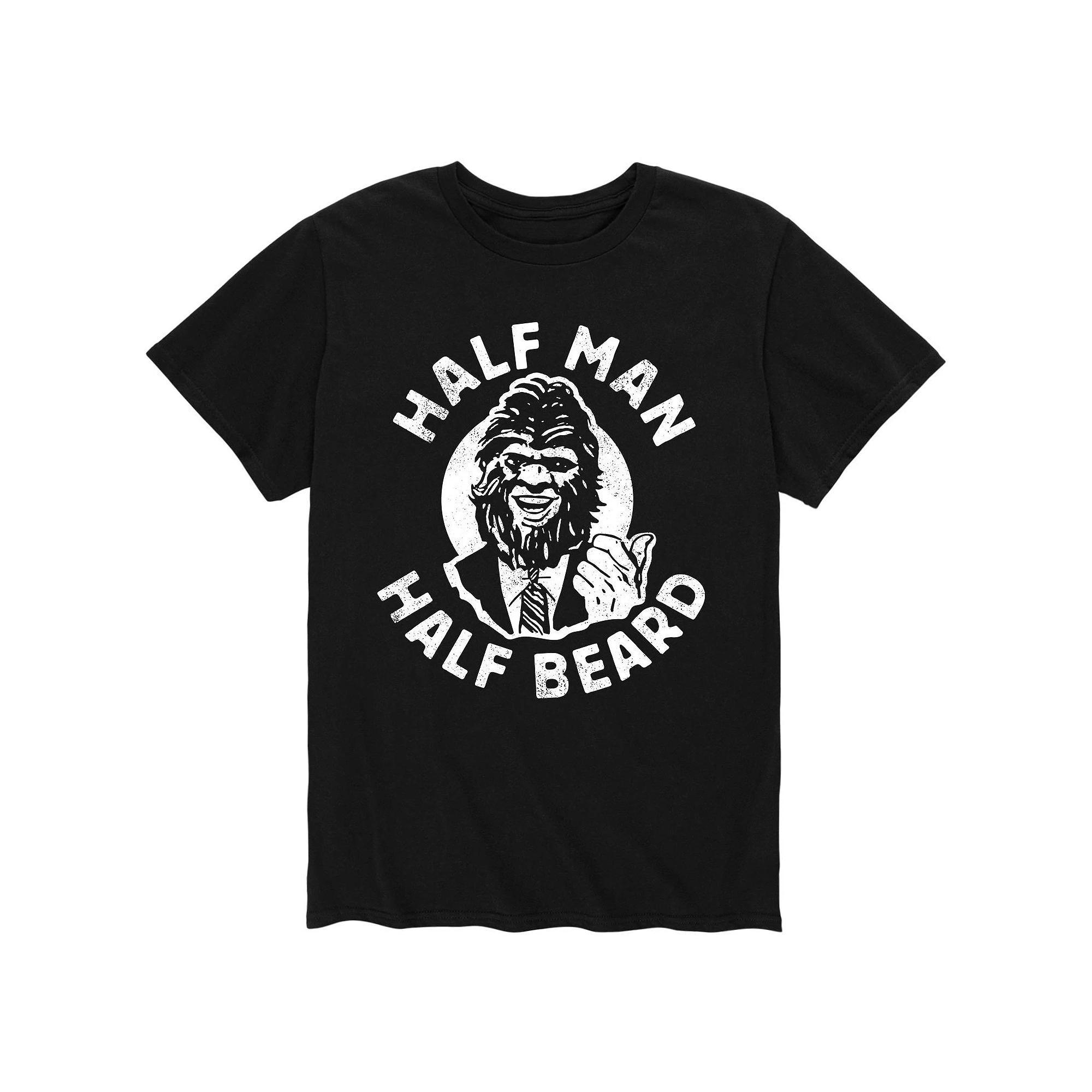 Men's Half Man Half Beard Tee, Size: XL, Black Product Image