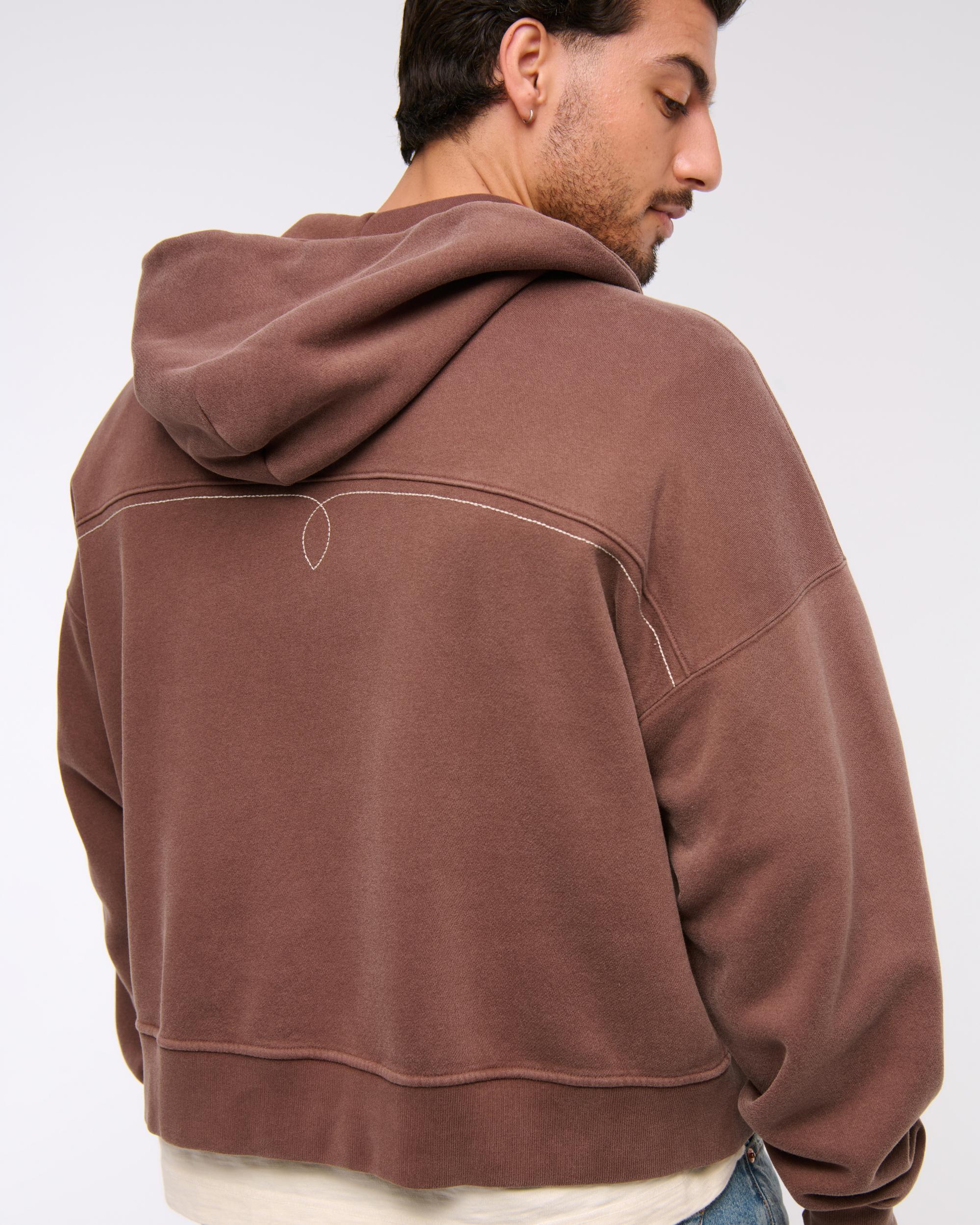 Cropped Essential Full-Zip Hoodie Product Image