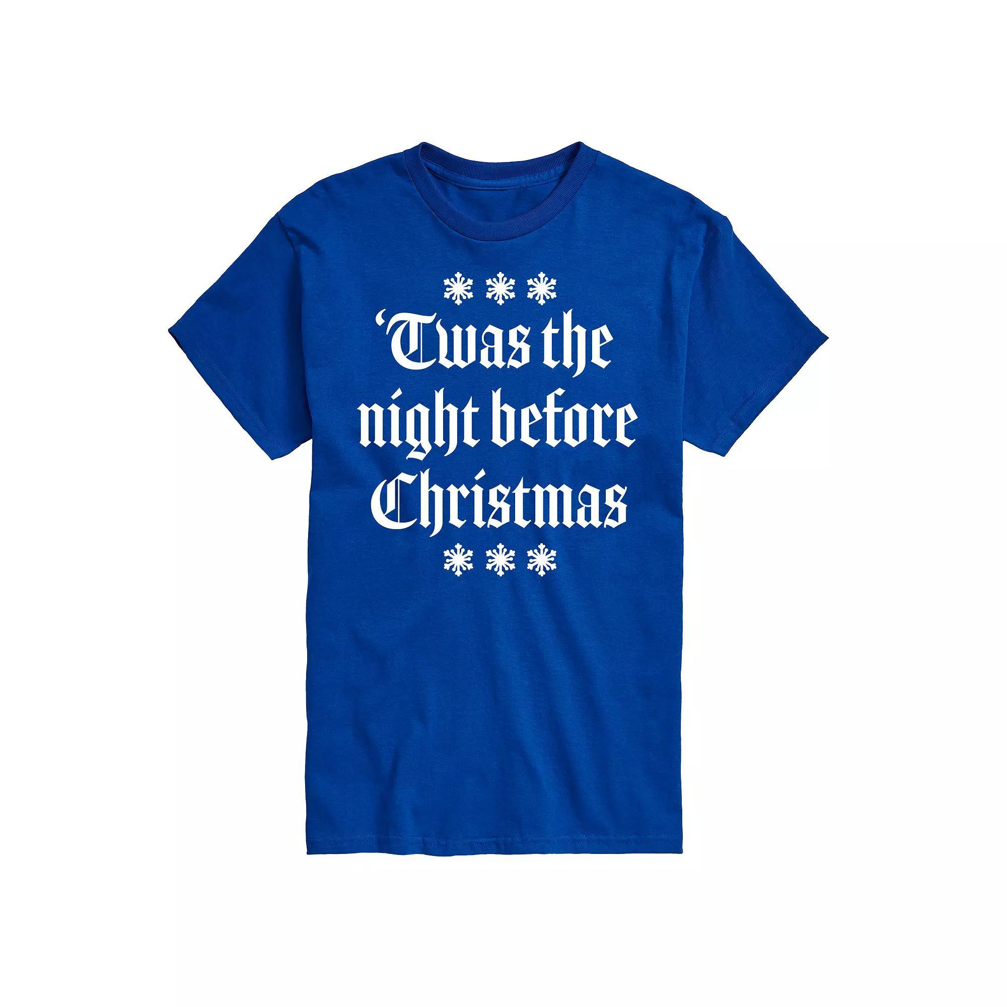 Men's Twas The Night Before Christmas Graphic Tee, Size: Medium, Blue Product Image