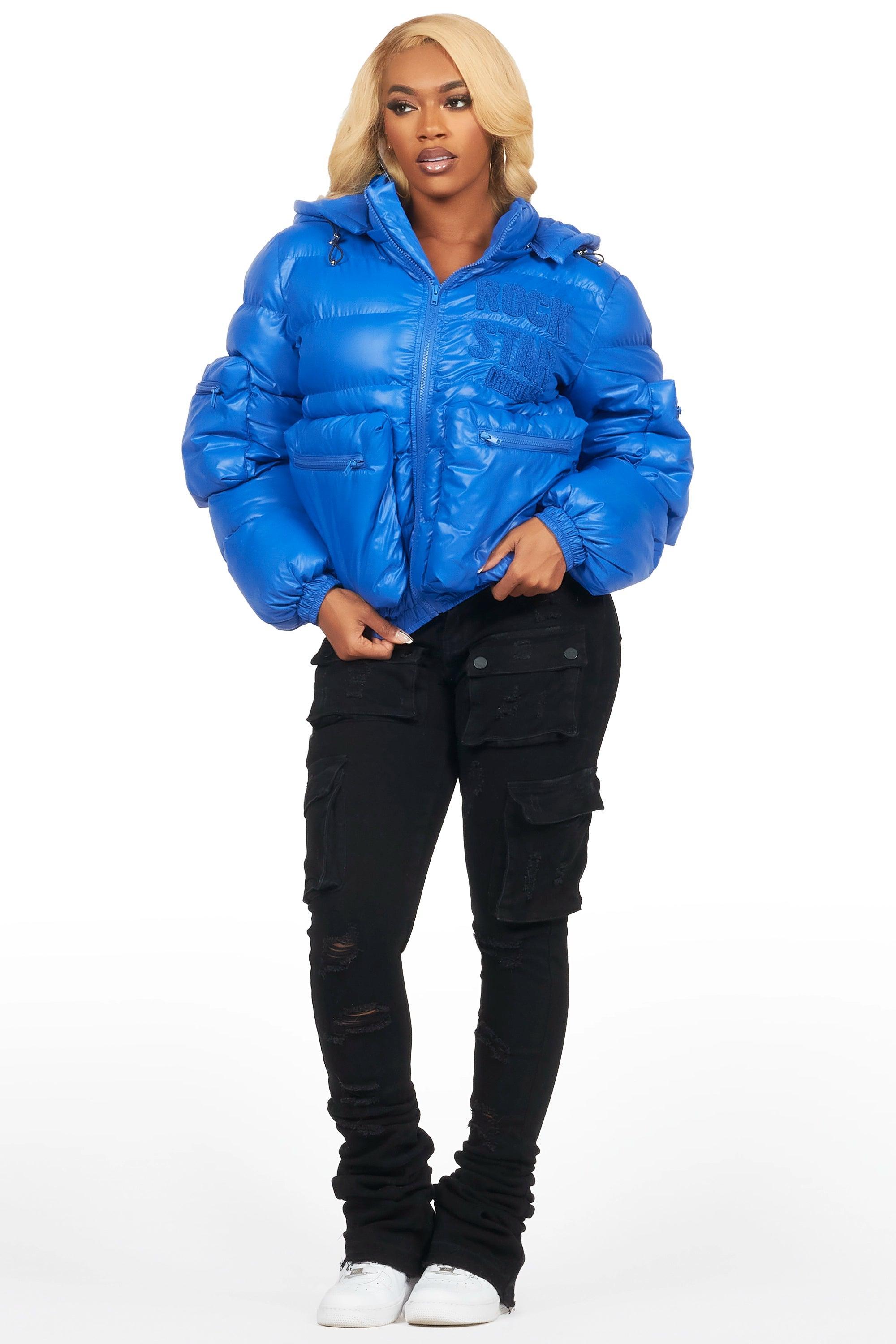 Keisha Royal Blue Cargo Puffer Jacket Female Product Image