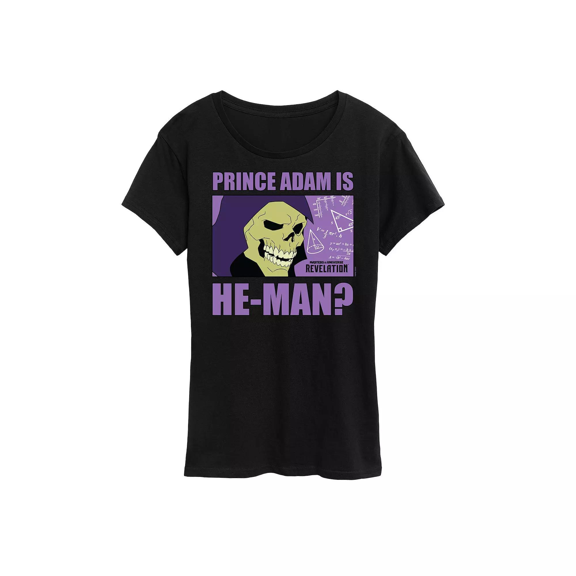 Women's Masters of the Universe Prince Adam Graphic Tee, Size: XXL, Grey Gray Product Image