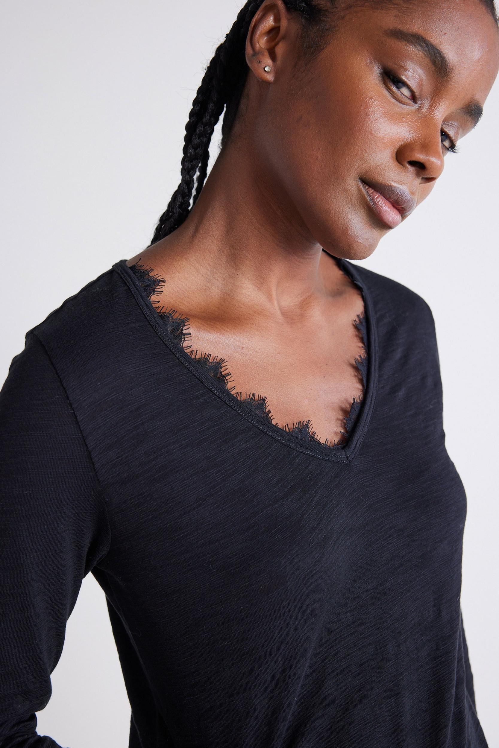 Out from Under Lace Trim Long Sleeve Product Image