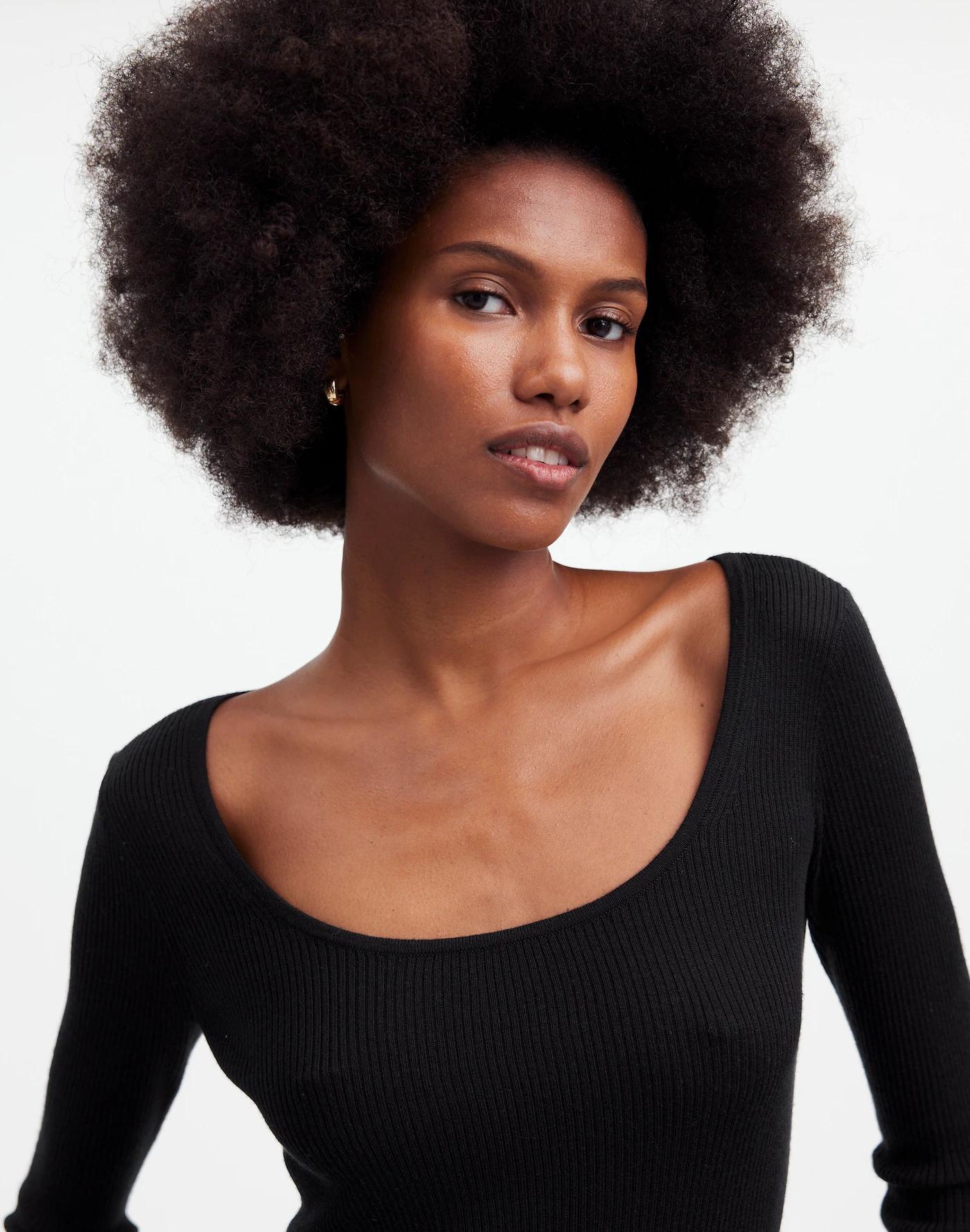 Merino Wool-Silk Blend Scoopneck Sweater Product Image