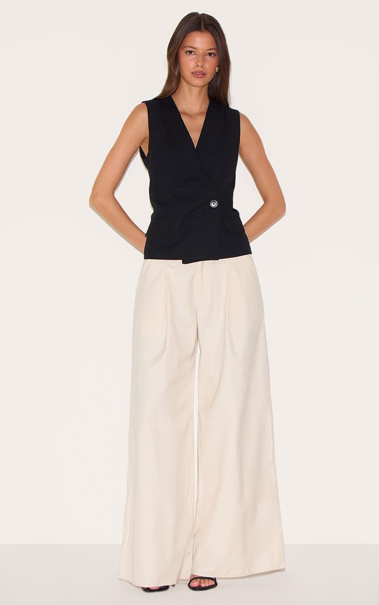 Black  Boxy Asymmetric Vest Product Image