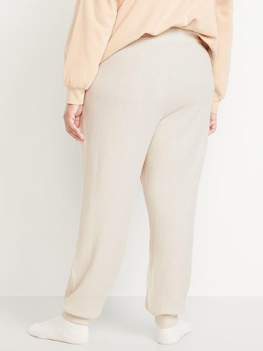 High-Waisted Waffle Lounge Joggers Product Image