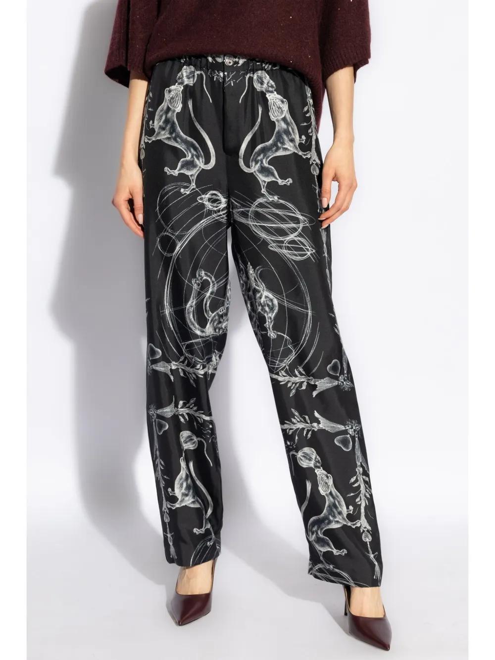 FABIANA FILIPPI Abstract Print Trousers In Black Product Image