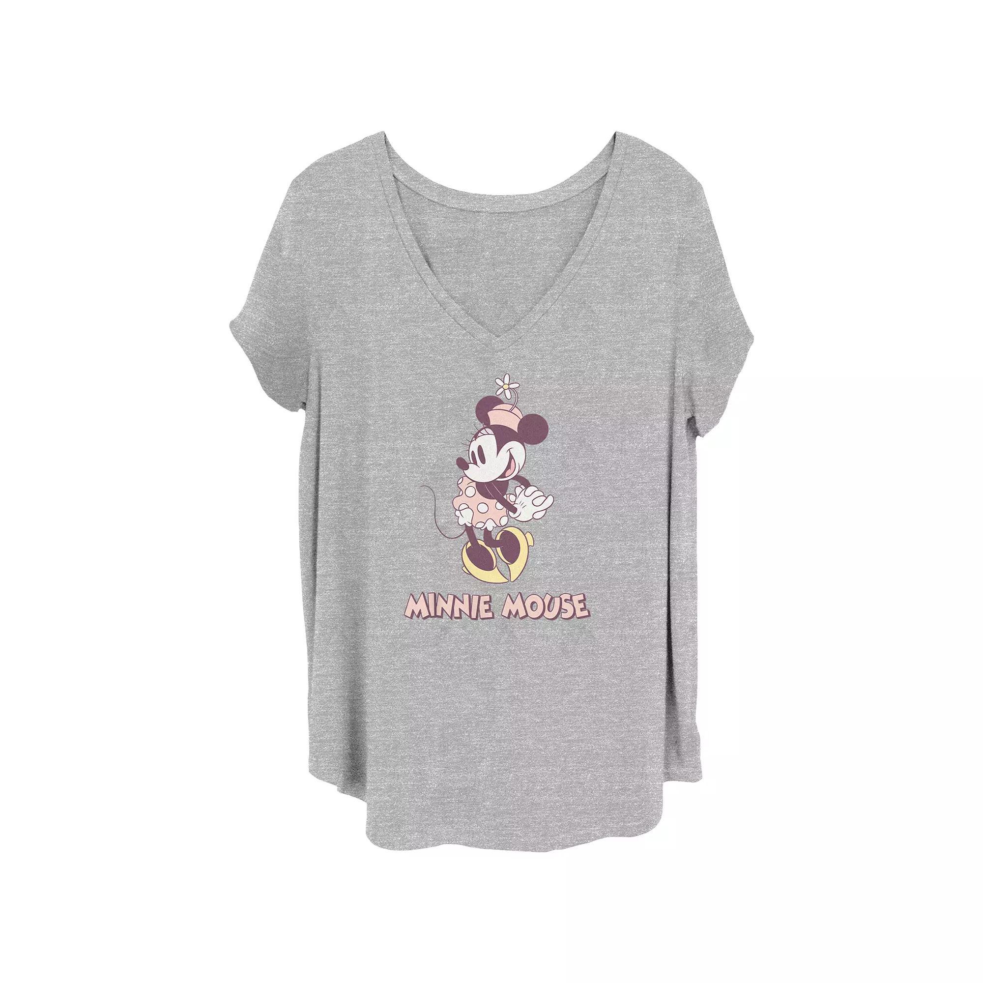 Disney's Minnie Mouse Circles Set Juniors' Plus Graphic Tee, Women's, Size: 4XL, Grey Gray Product Image