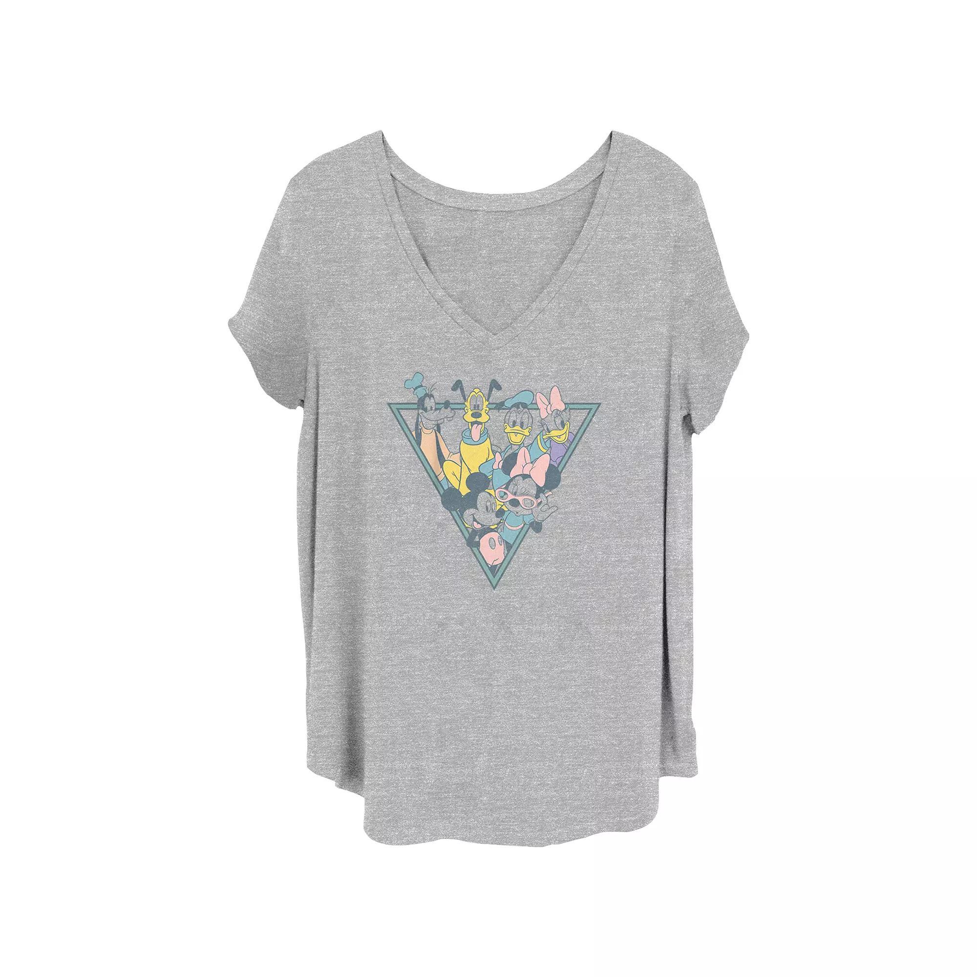 Disney's Mickey Mouse & Friends Triangle Squad Juniors' Plus Graphic Tee, Women's, Size: 2XL, Grey Gray Product Image