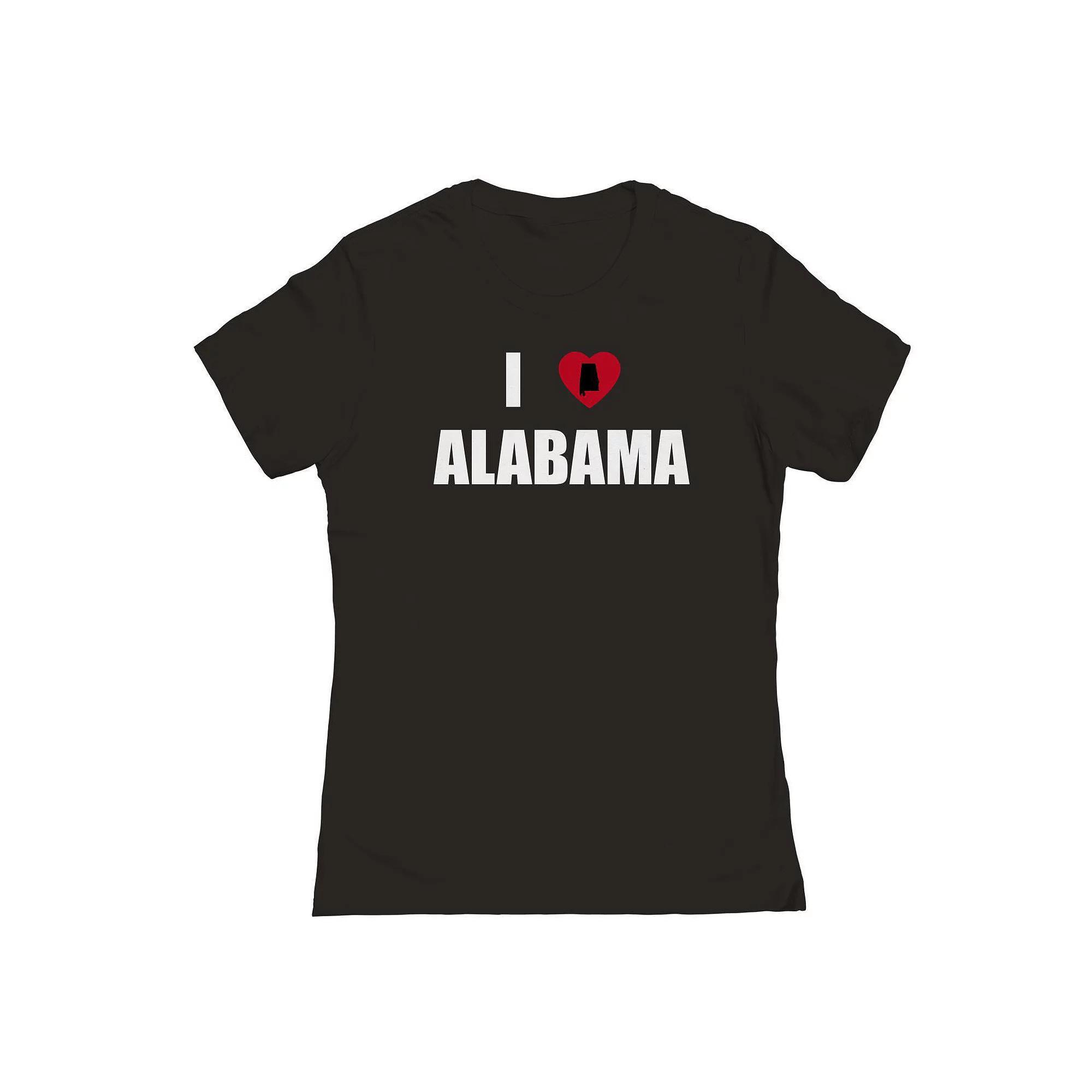 Junior's I Heart Alabama Graphic Tee, Women's, Size: Medium, Black Product Image