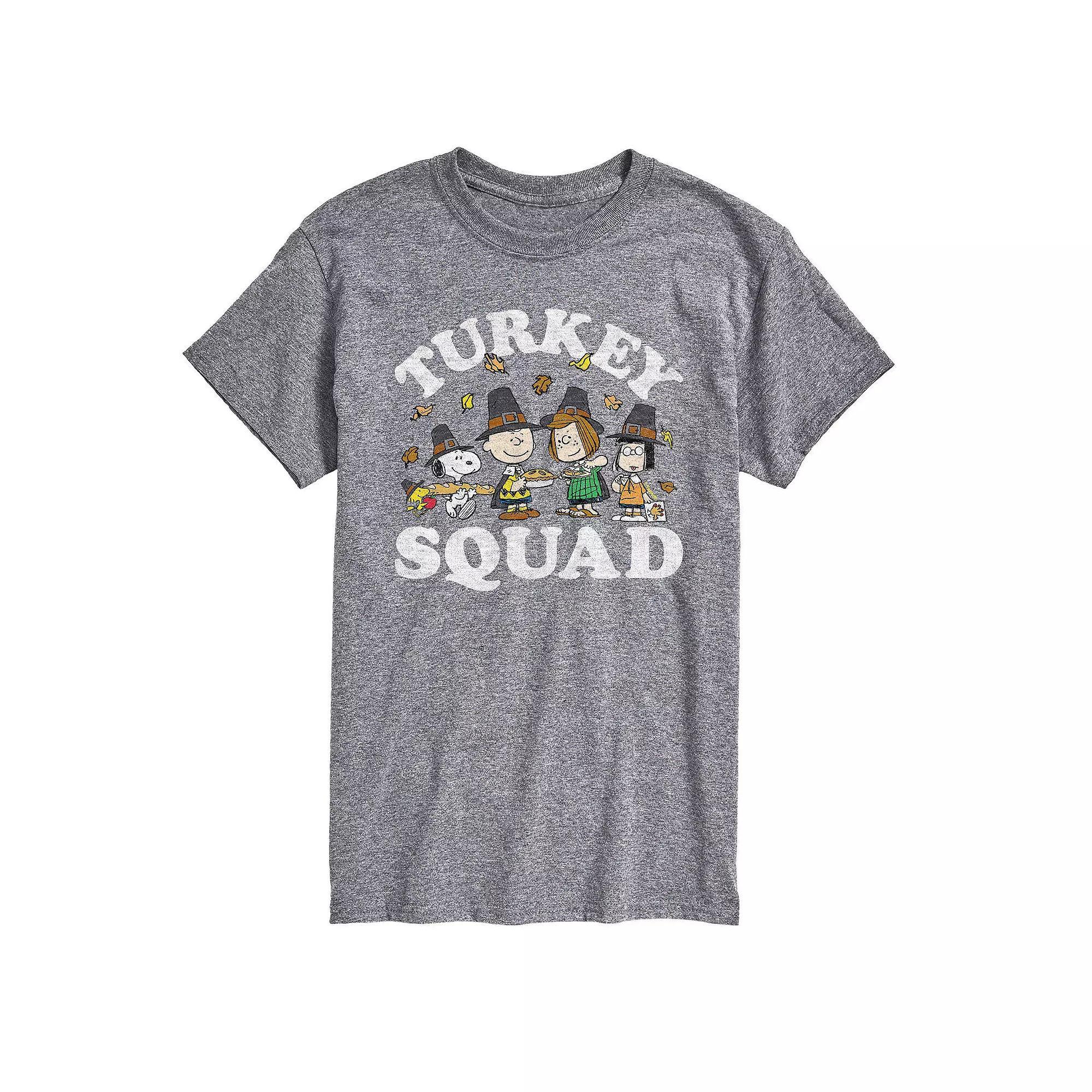 Men's Peanuts Turkey Squad Tee, Size: Large, Gray Product Image