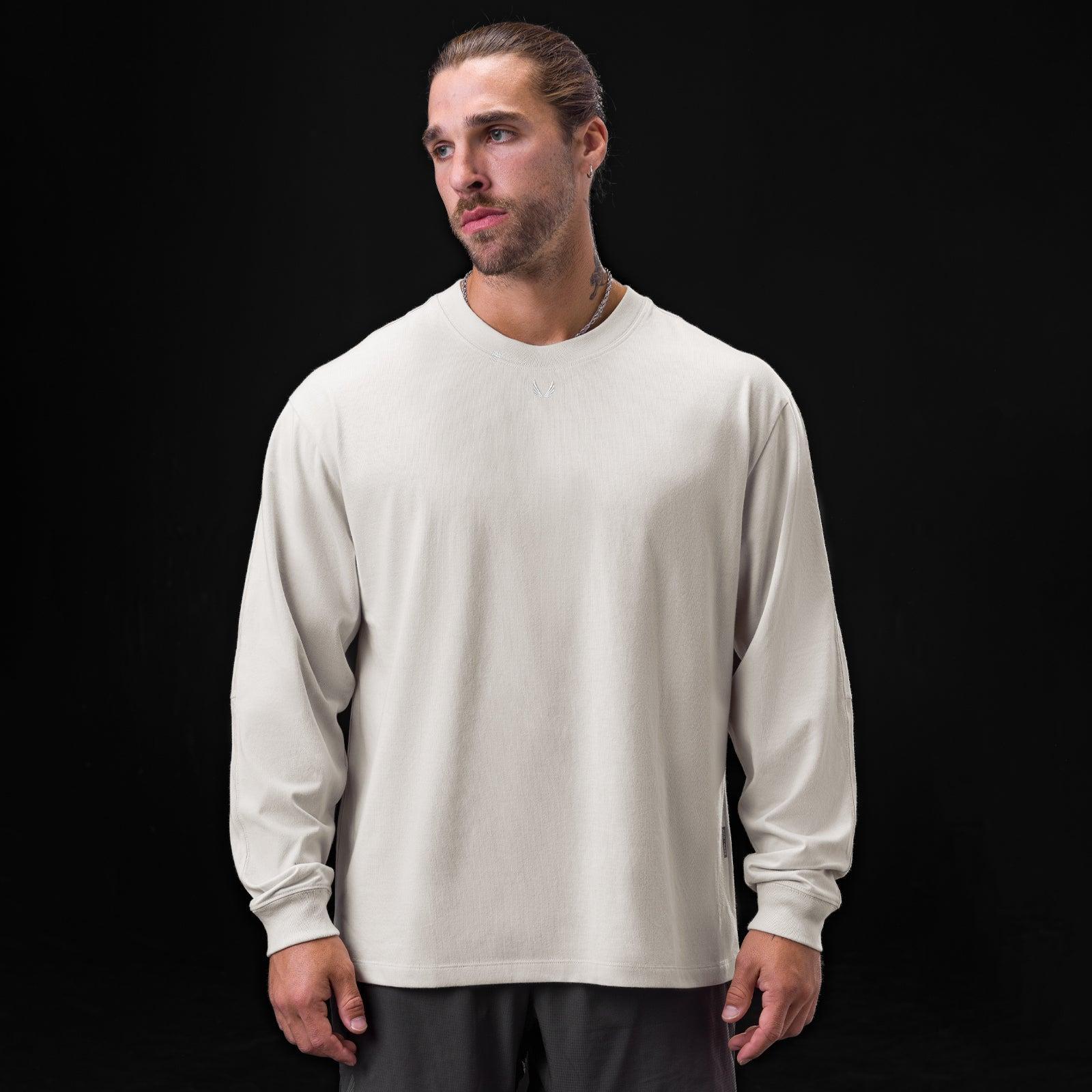 0851. Tech Essential™ Relaxed Long Sleeve - Stone/White "OTWR" Product Image