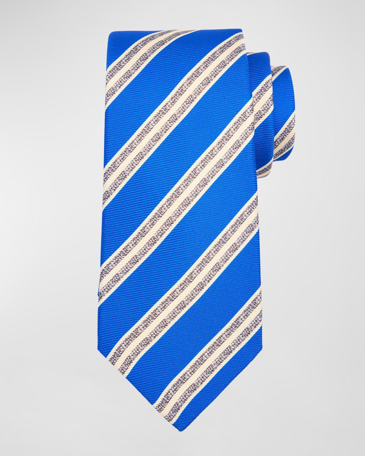 Mens Silk Double Stripe Tie Product Image