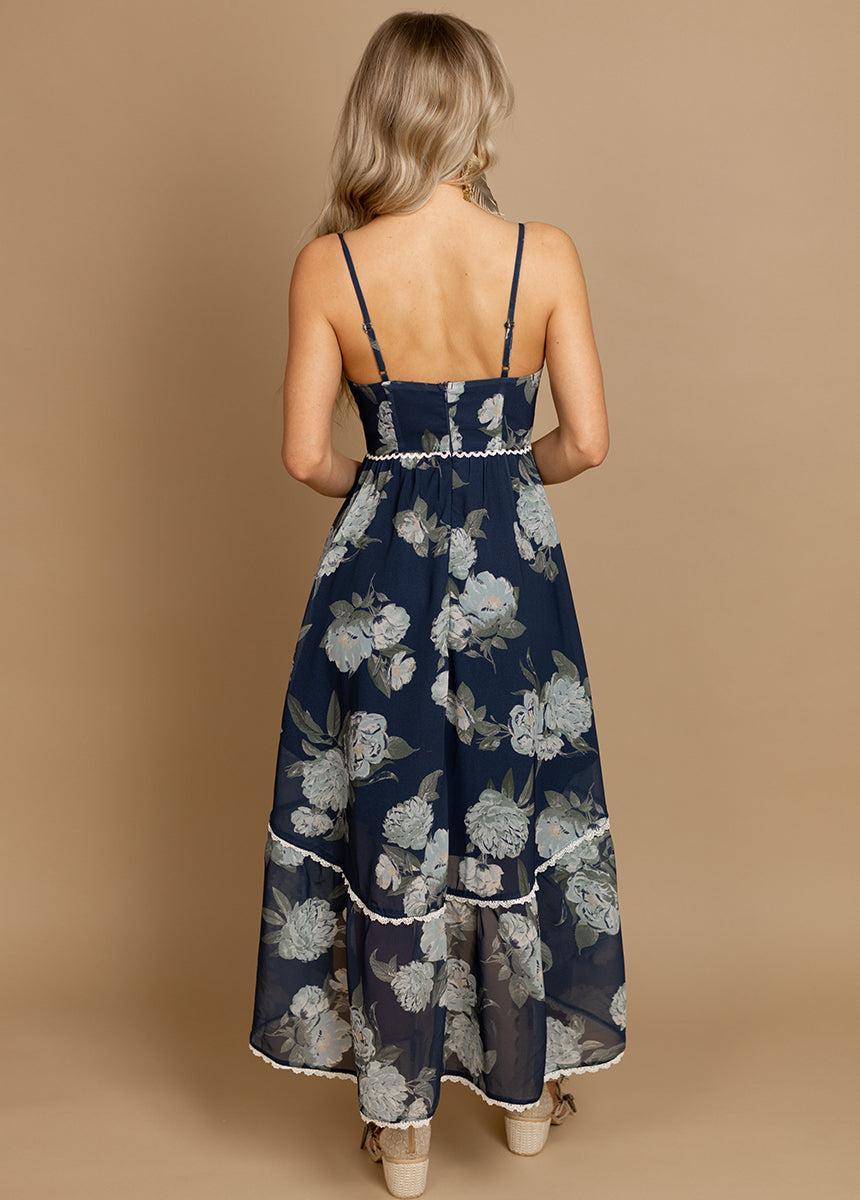 Vola Dress in Large Navy Floral Product Image