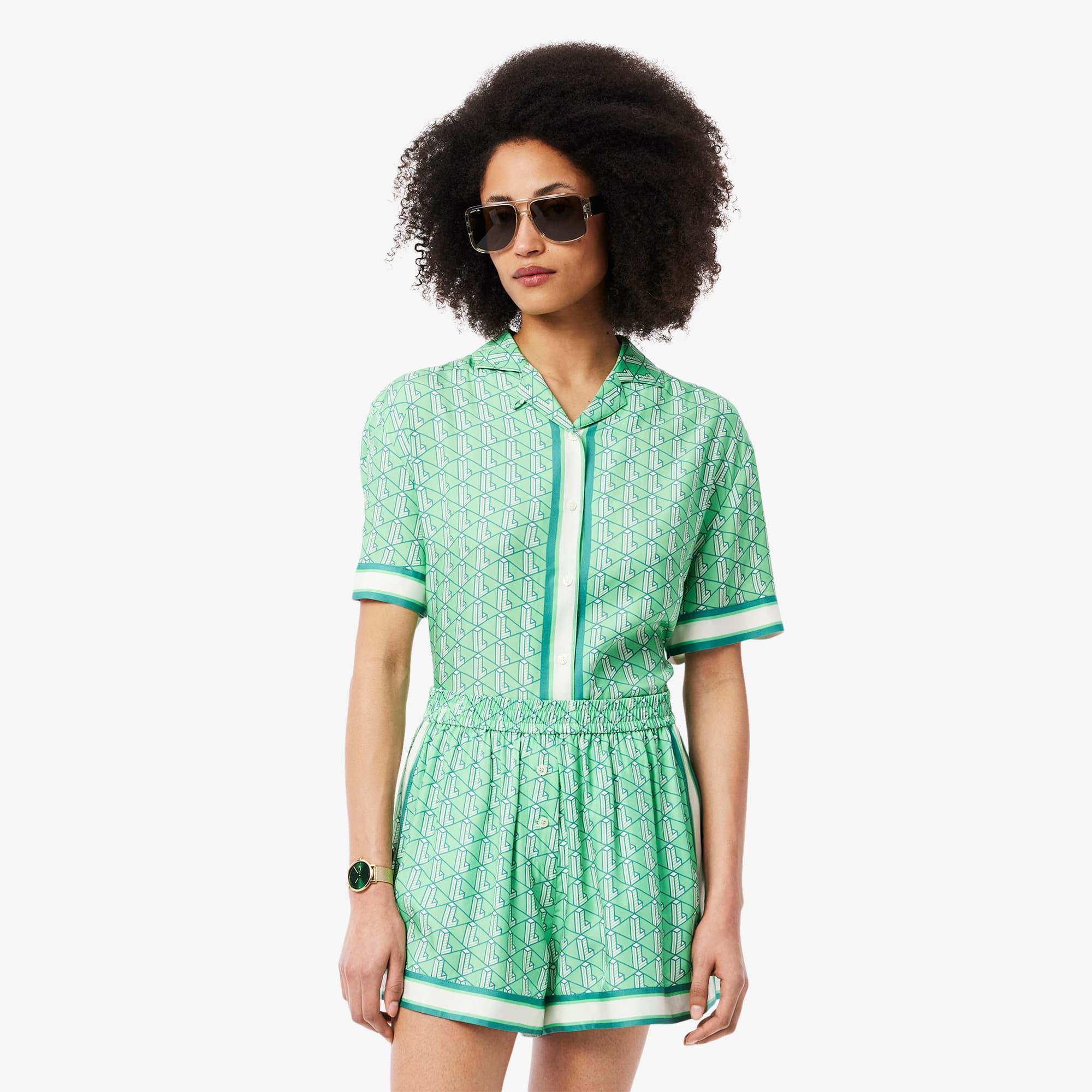 Oversized Monogram Print Shirt Product Image