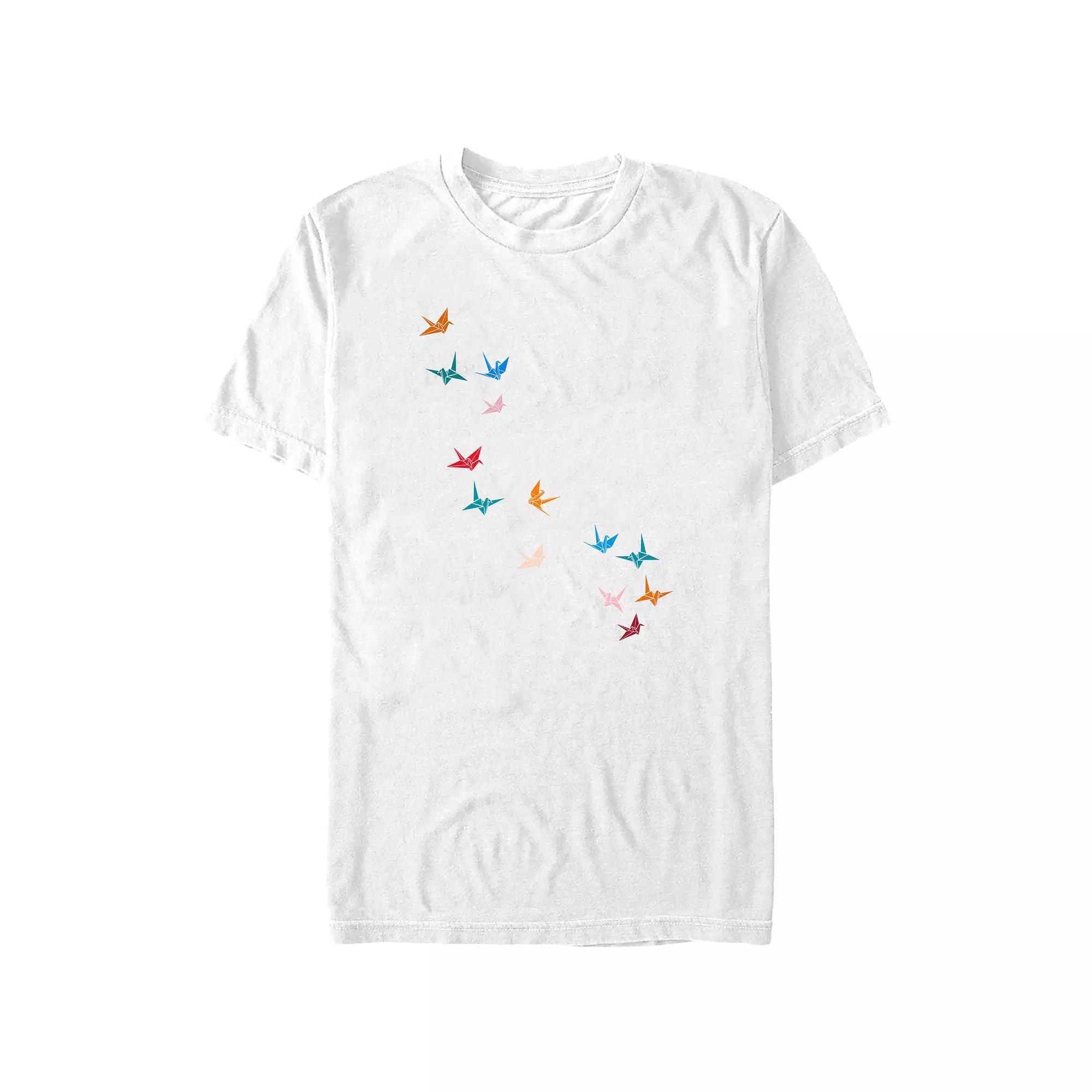 Big & Tall Flying Paper Cranes Graphic Tee, Men's, Size: 3XL Tall, White Product Image