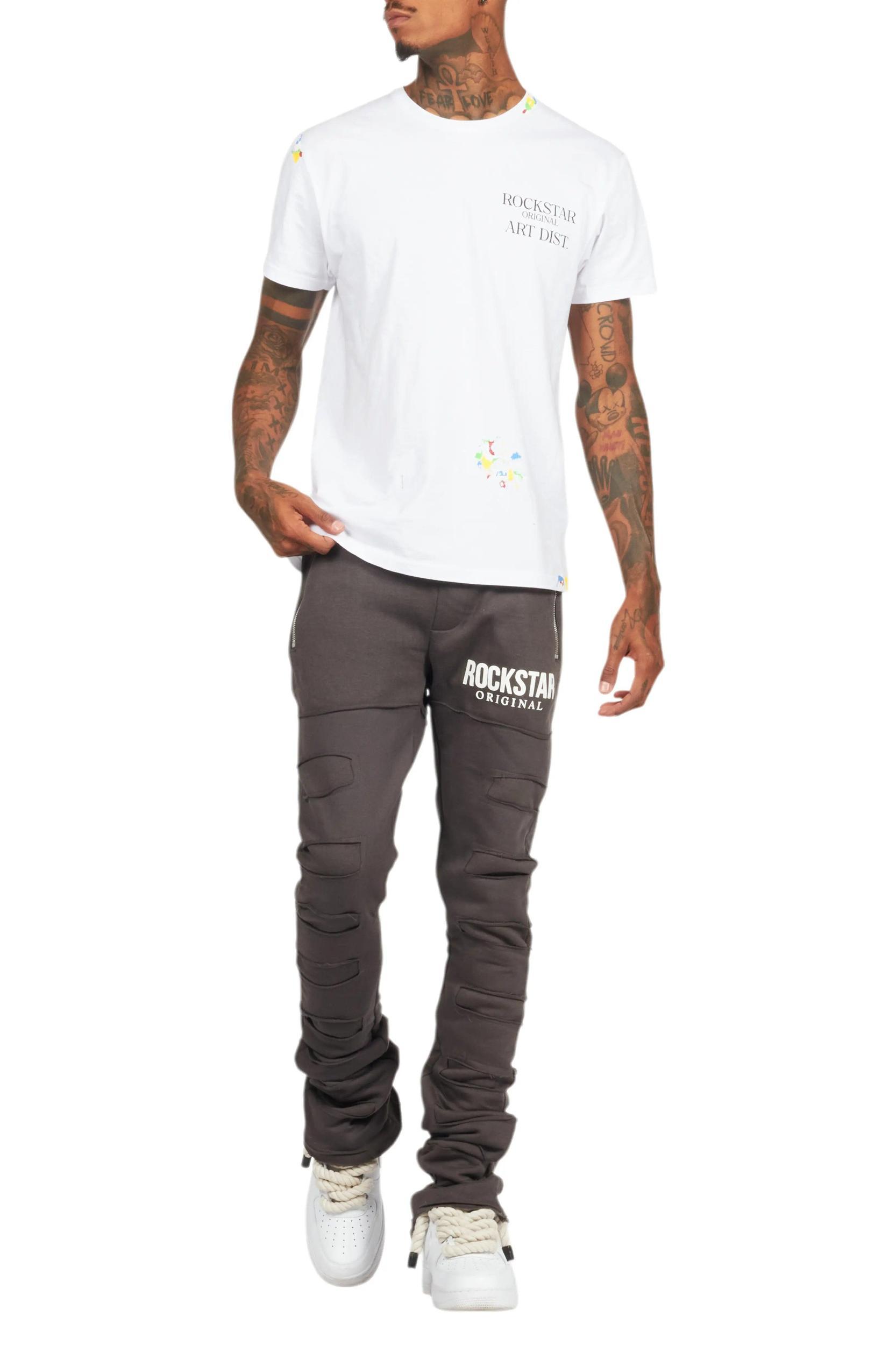 Emilio Vintage Grey Stacked Flare Track Pant Male Product Image