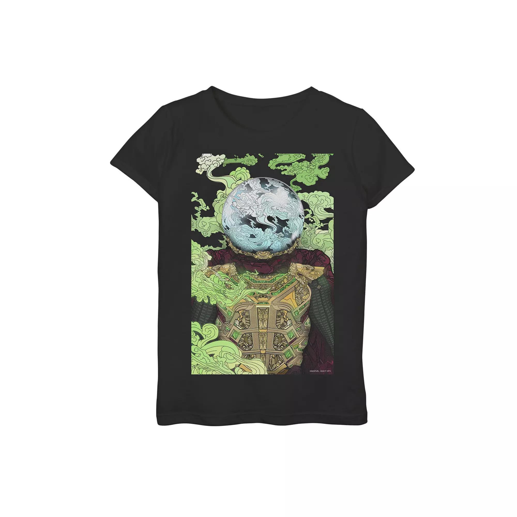 Girls 7-16 Marvel Spider-Man Far From Home Mysterio Poster Graphic Tee, Girl's, Size: Large, Black Product Image