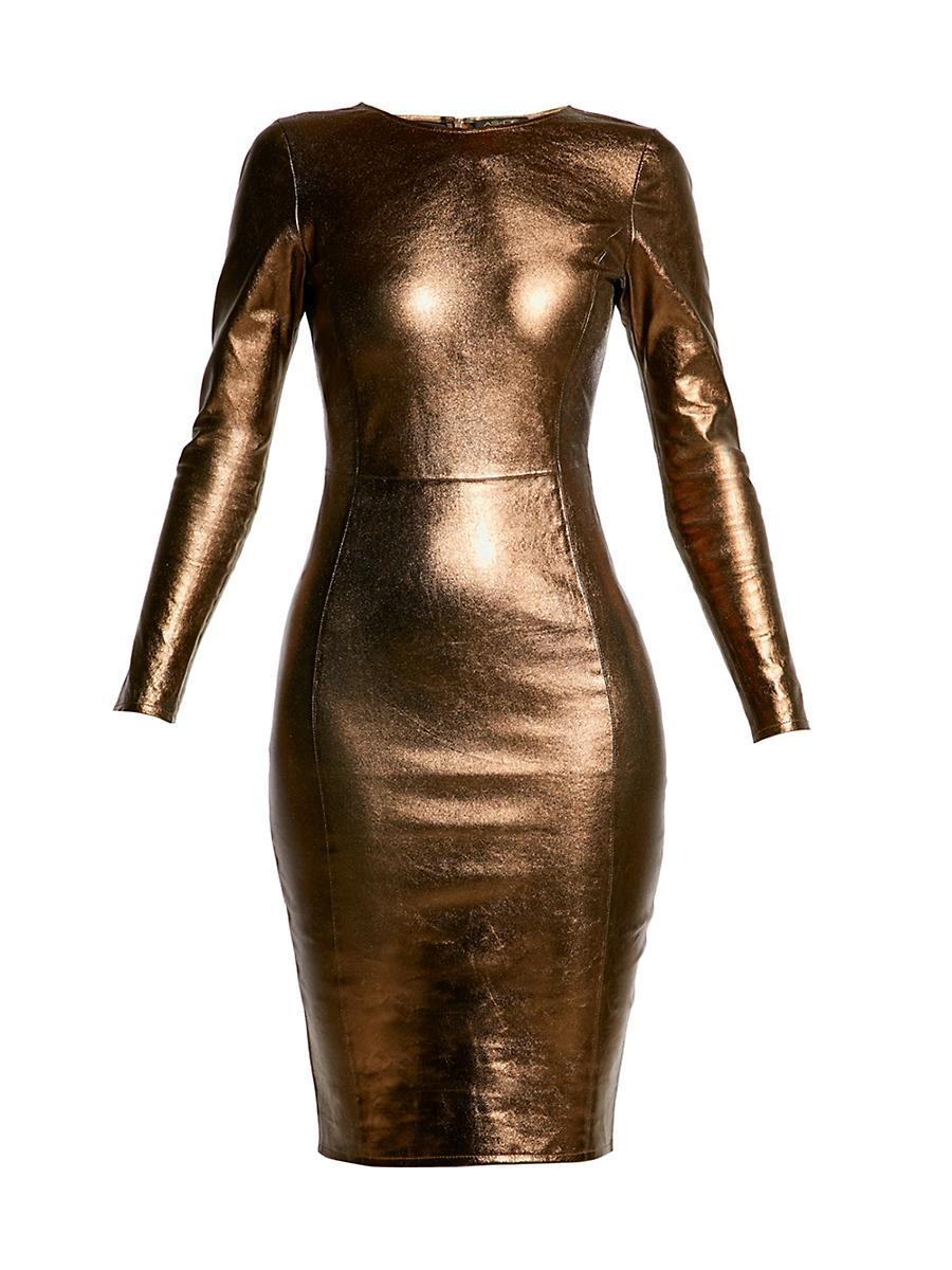 Mrs. Smith Stretch Leather Knee-Length Dress Product Image