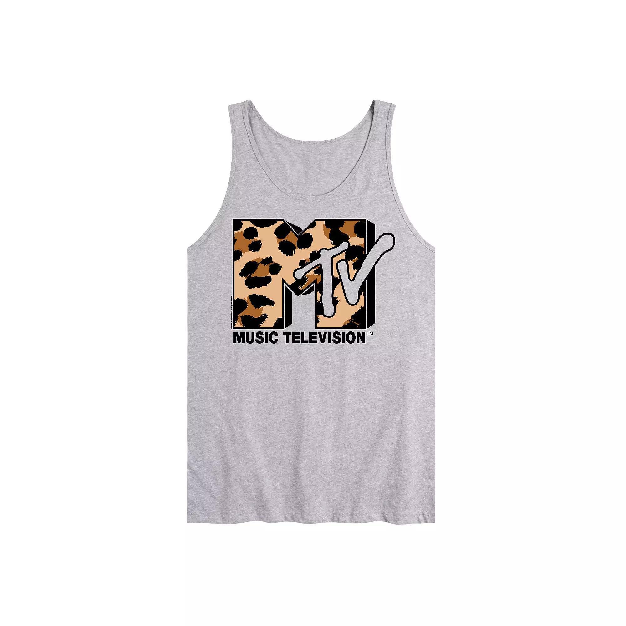 Men's MTV Leopard Print Logo Graphic Tank Top,  Product Image