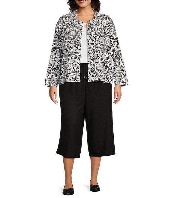 Allison Daley Plus Size Linen Blend Pull-On Capri Pants Product Image