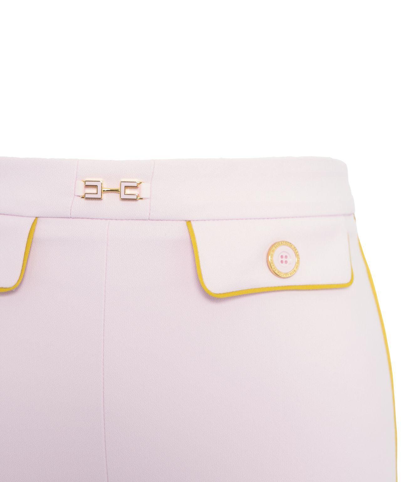 Crêpe pants with logo charm Product Image