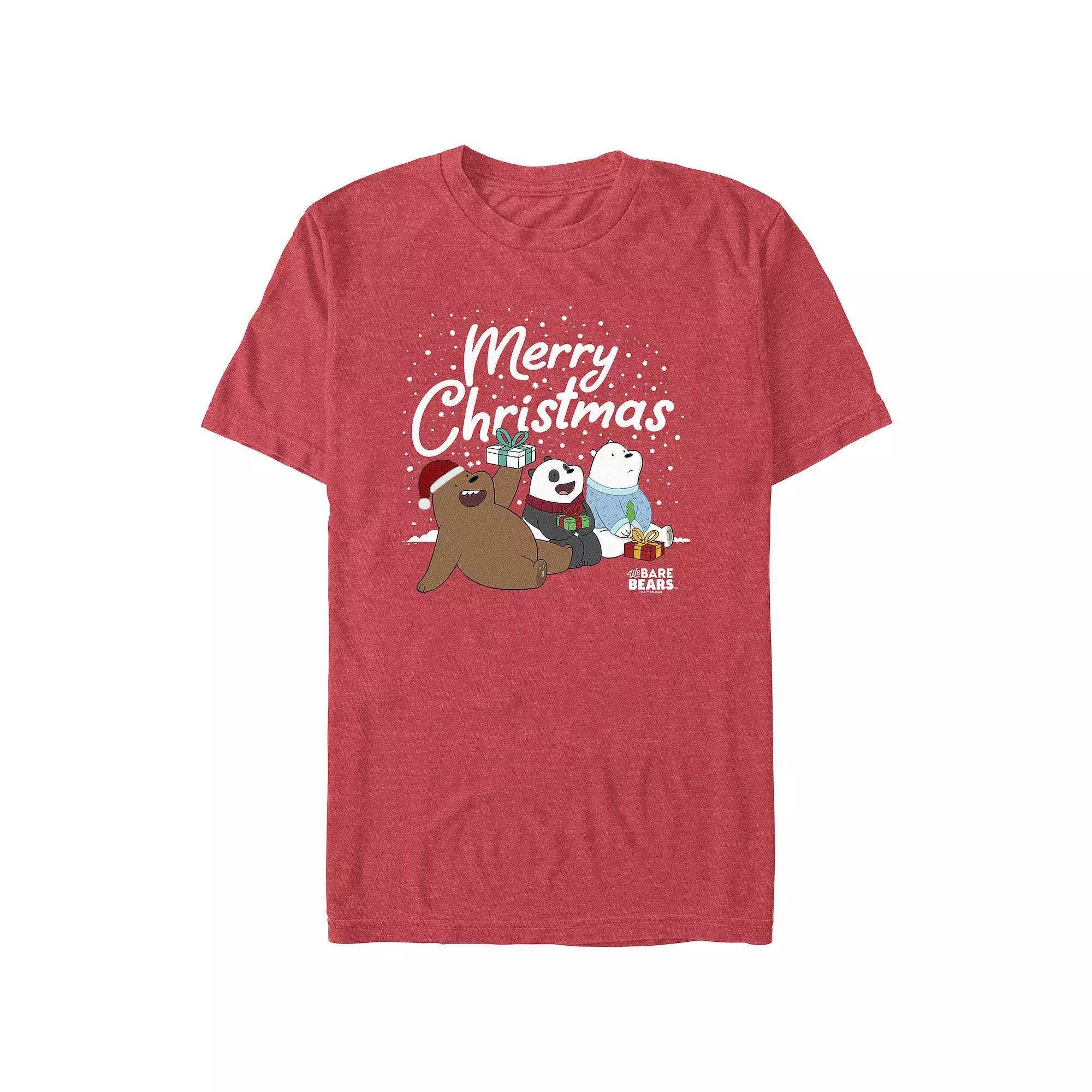 Men's We Bare Bear Merry Christmas Graphic Tee,  Product Image