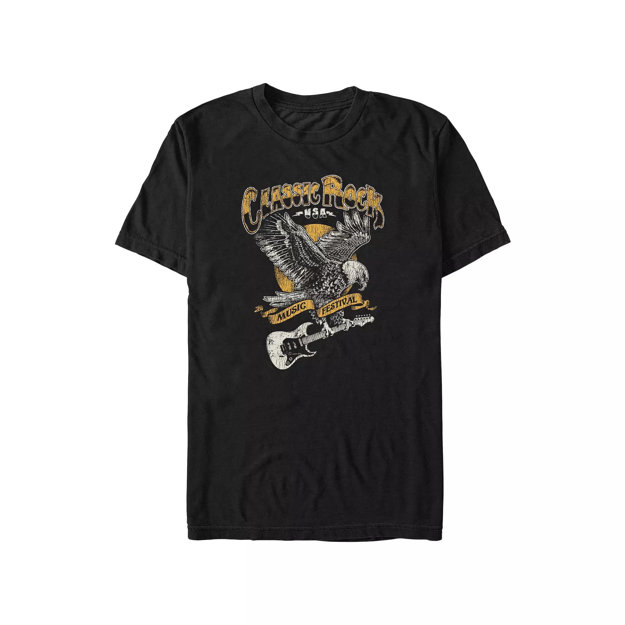 Big & Tall Classic Rock Music Festival Poster Graphic Tee, Men's, Size: Large Tall, Black Product Image