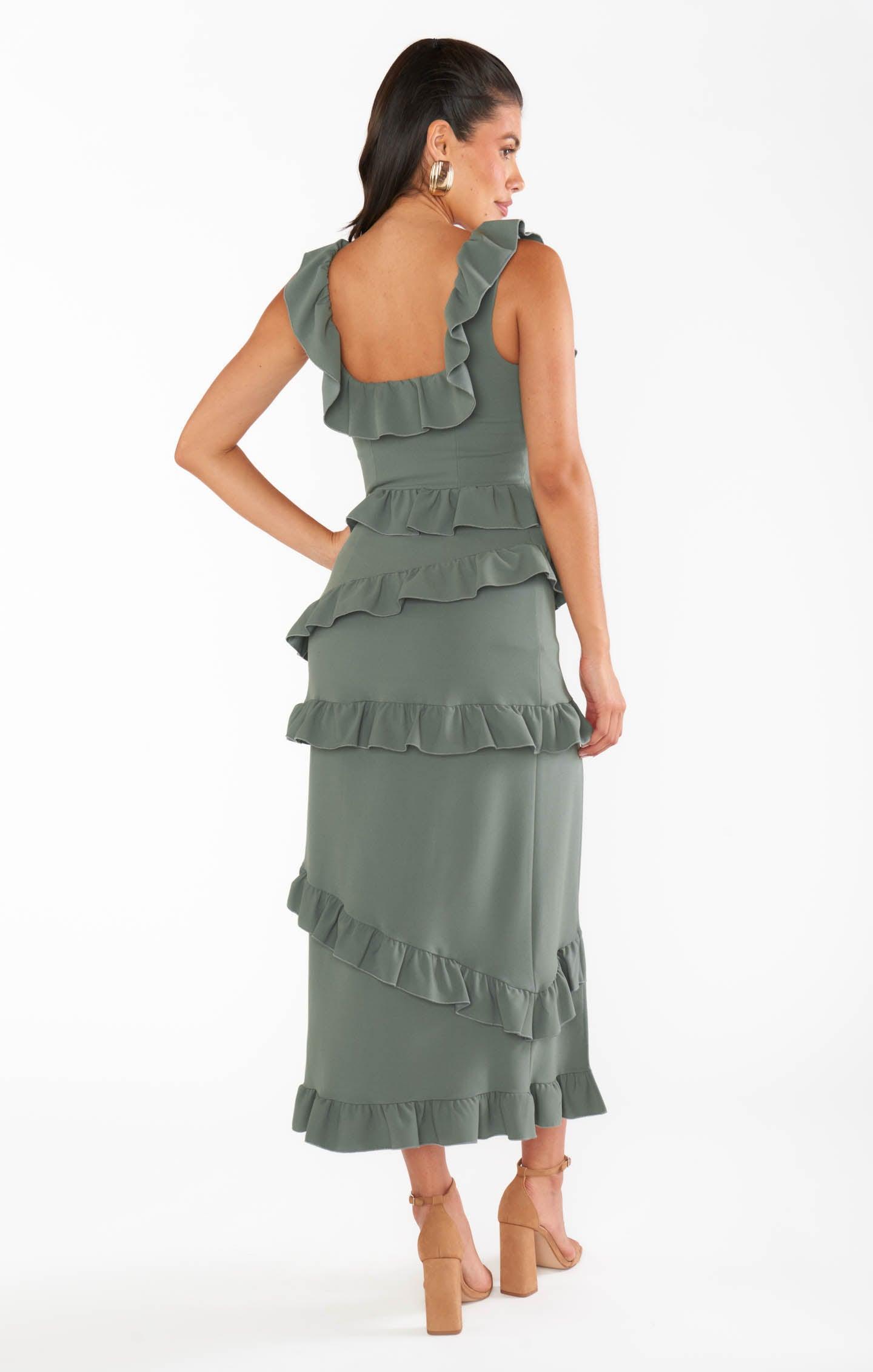 Greta Dress ~ Deep Sage Stretch Product Image
