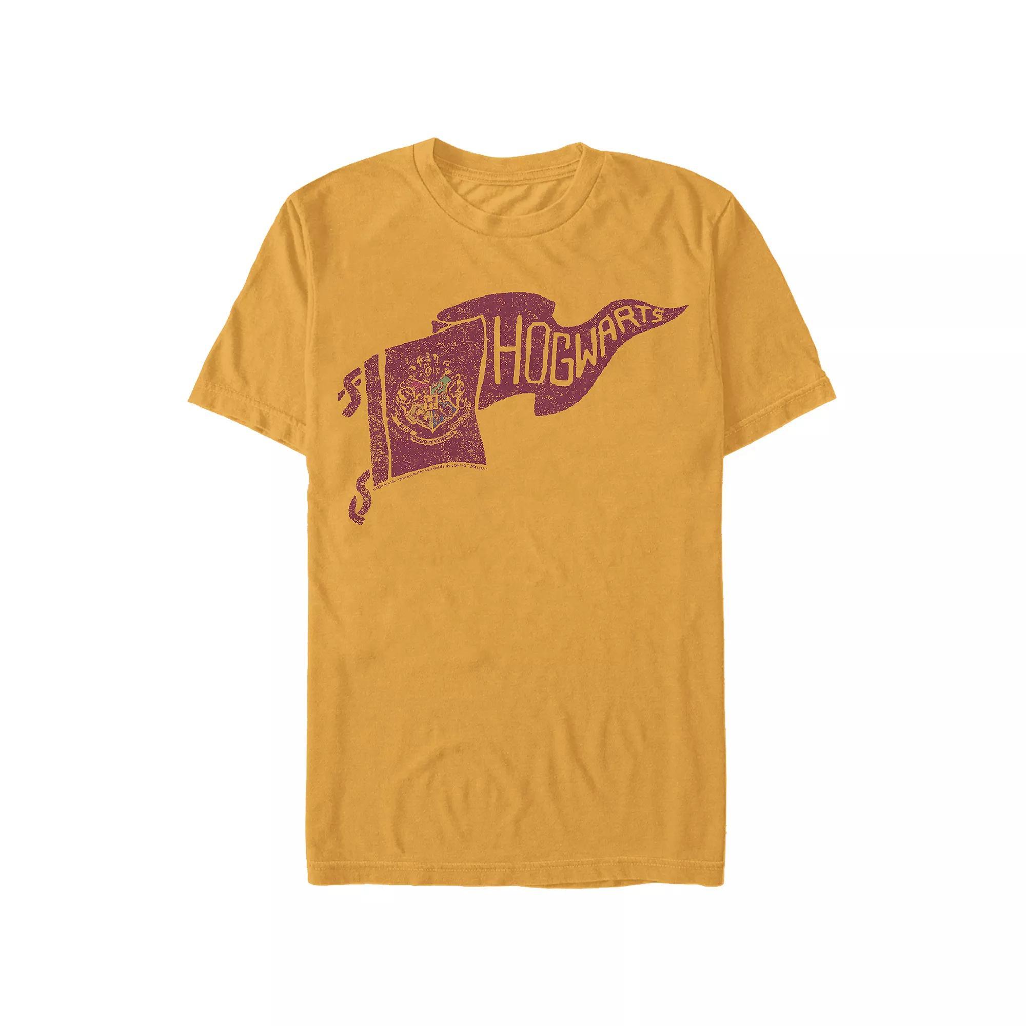 Men's Harry Potter Hogwarts Pennant Graphic Tee, Size: Small, Gold Product Image