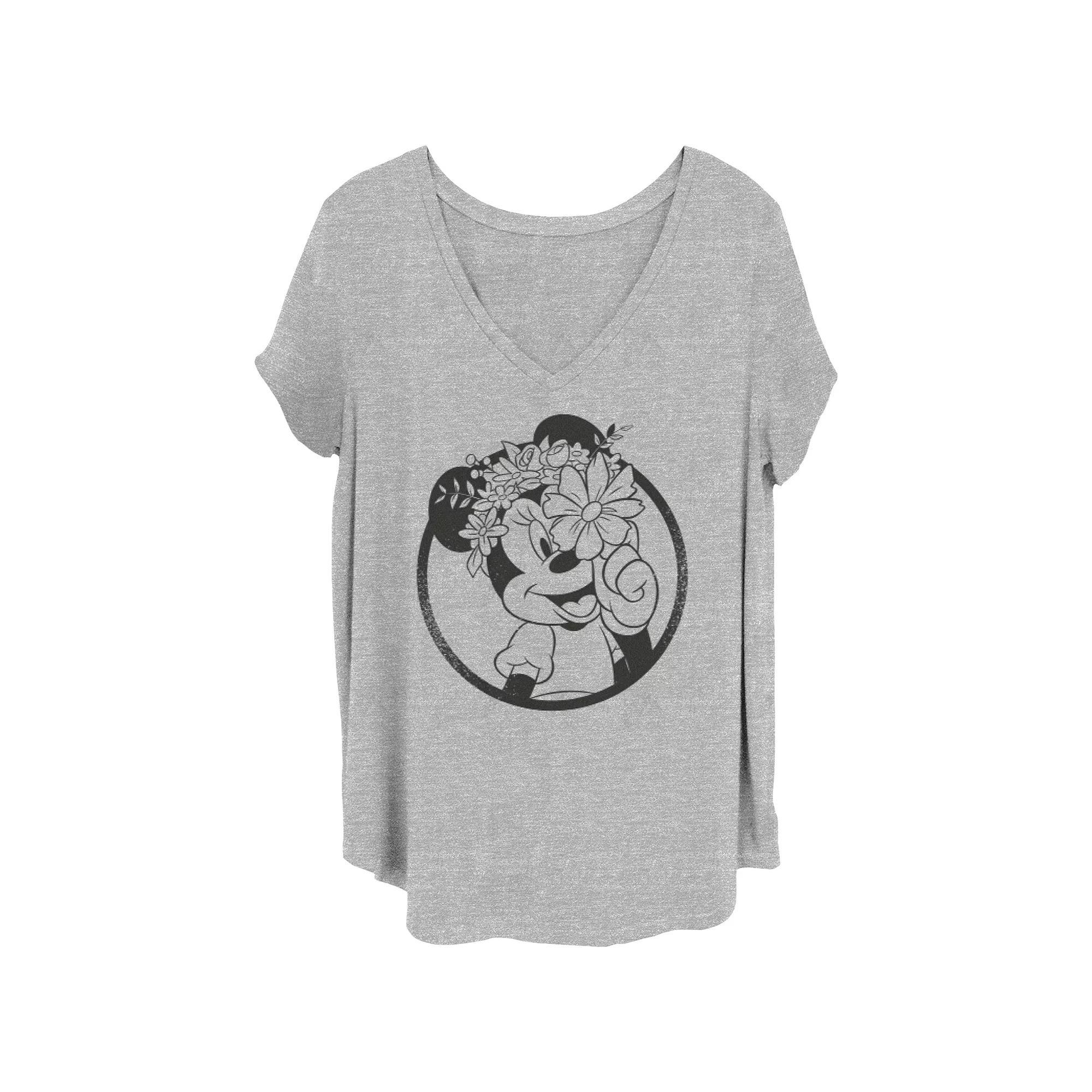 Disney's Minnie Mouse Flowers Juniors' Plus Graphic Tee, Women's,  Product Image