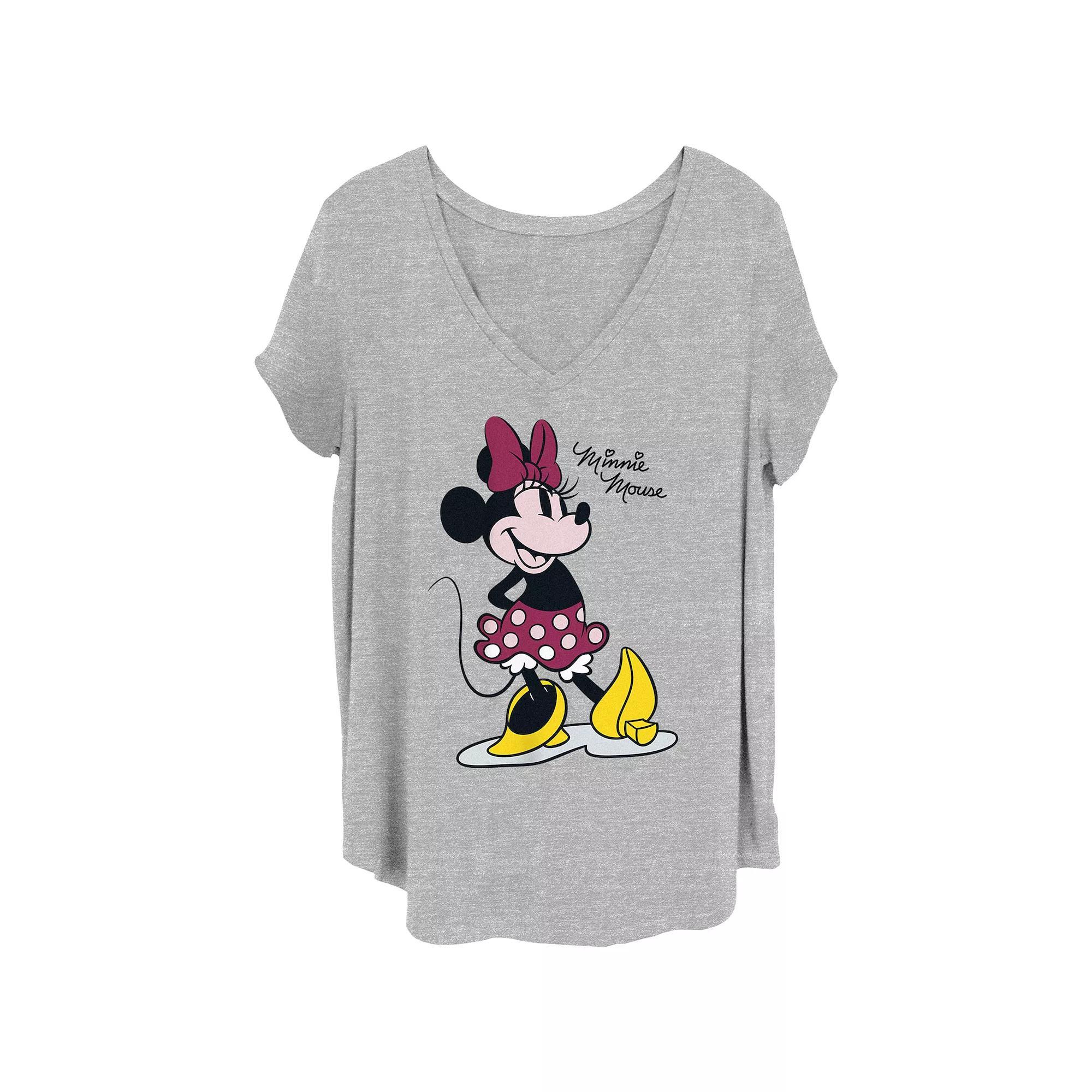 Disney's Minnie Smile Bow Juniors' Plus Graphic Tee, Women's, Size: 4XL, Grey Gray Product Image