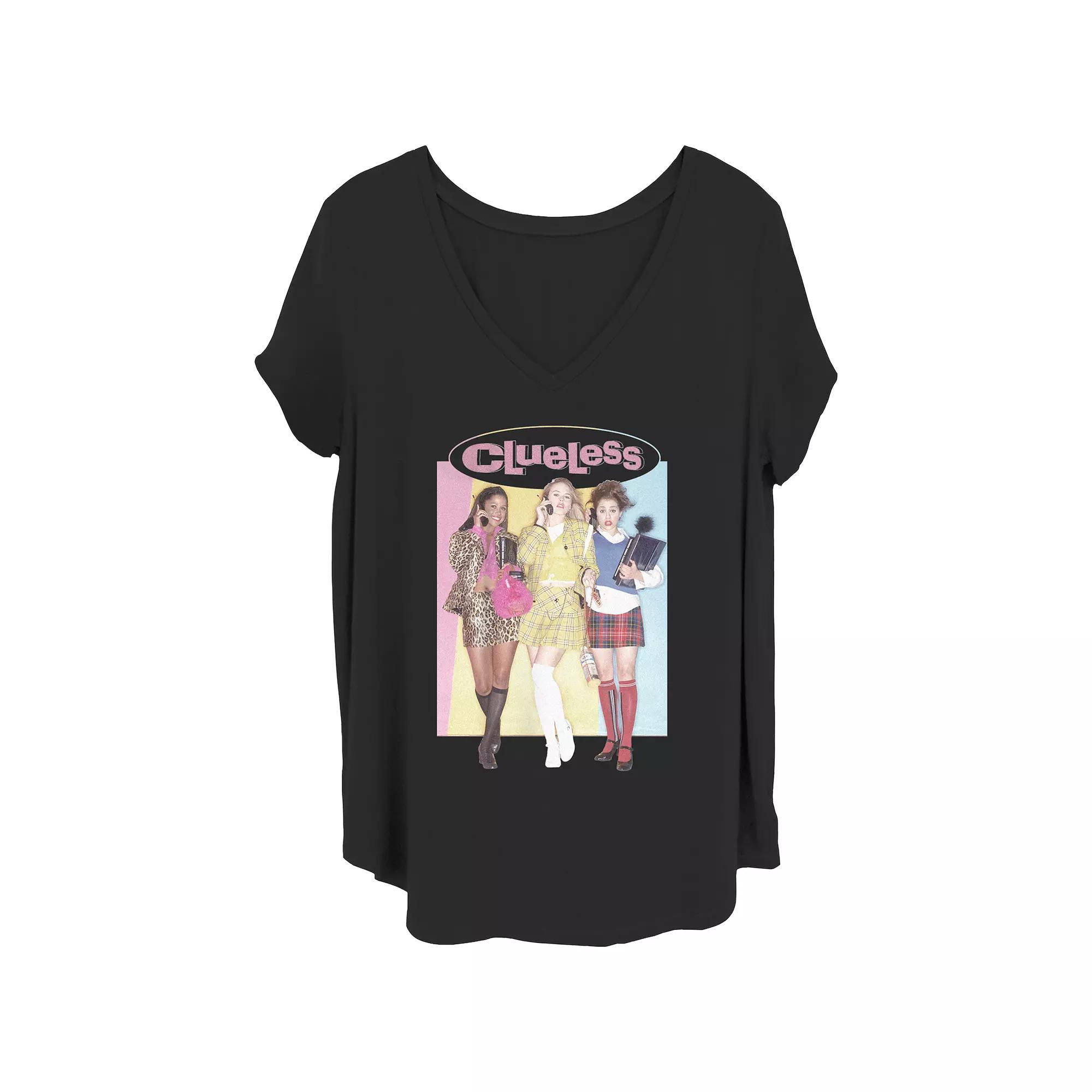 Juniors' Plus Clueless Groupie V-Neck Graphic Tee, Women's,  Product Image