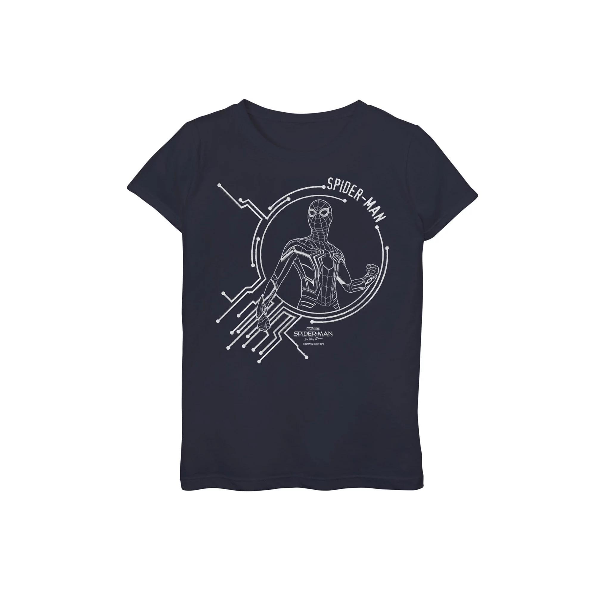 Girls 7-16 Marvel Spider-Man No Way Home Spider-Man White Tech Logo Graphic Tee, Girl's,  Product Image