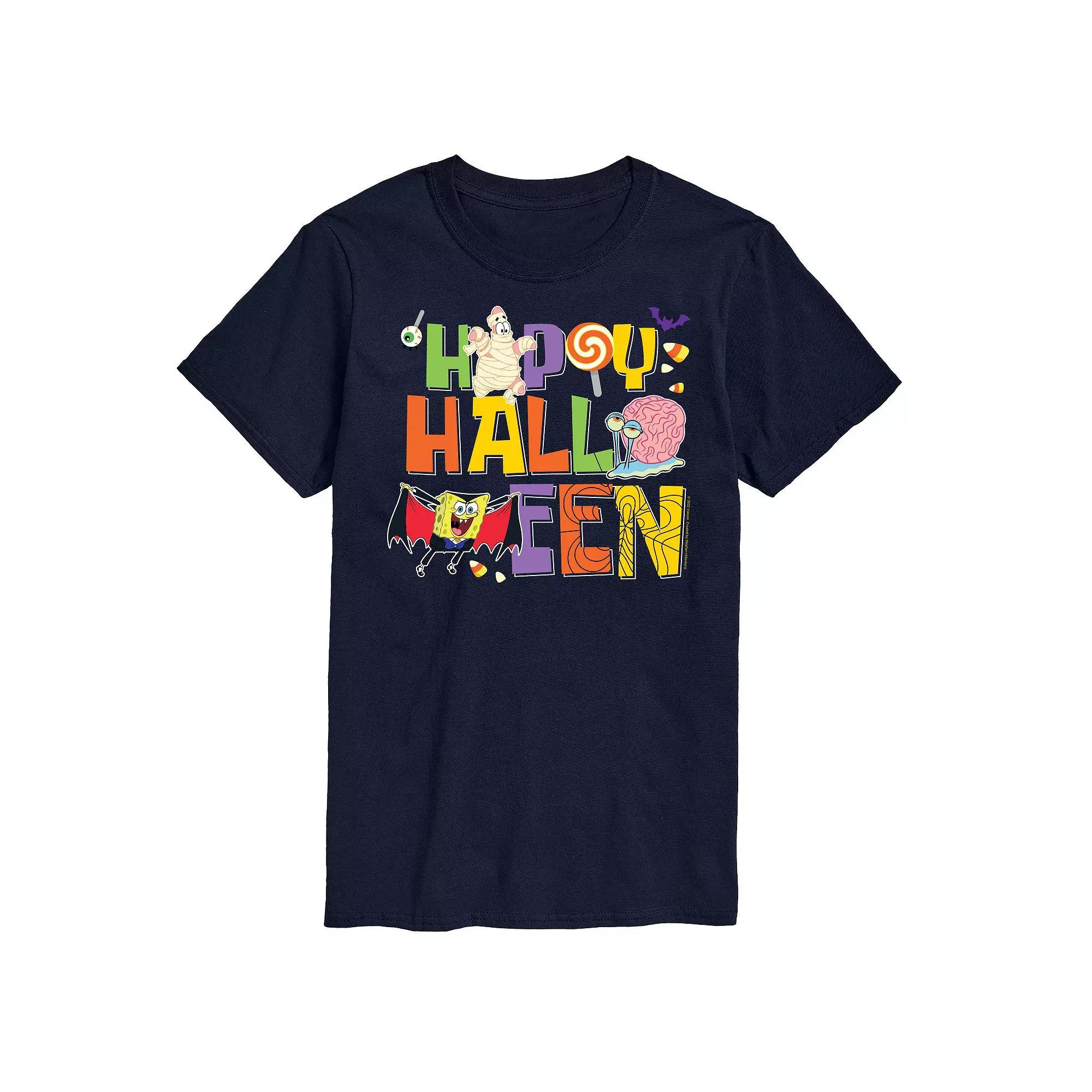 Big & Tall Spongebob Happy Halloween Graphic Tee, Men's, Size: Large Tall, Black Product Image