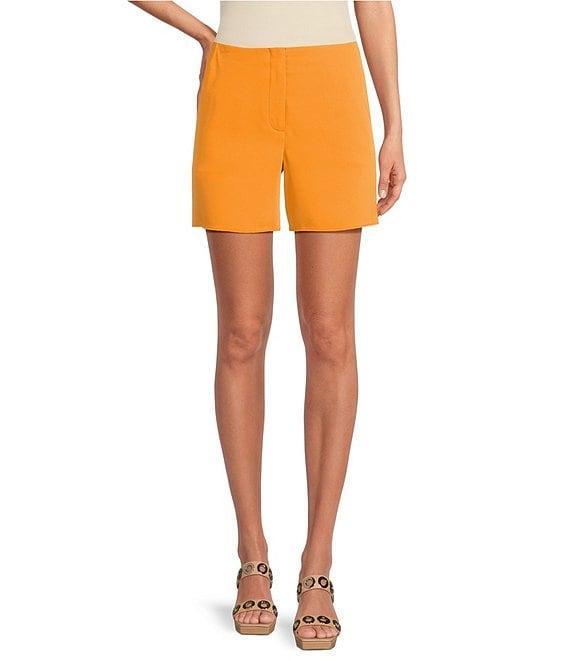 Trina Turk Pommes Double Georgette Flat Front Mid Rise Shorts Product Image