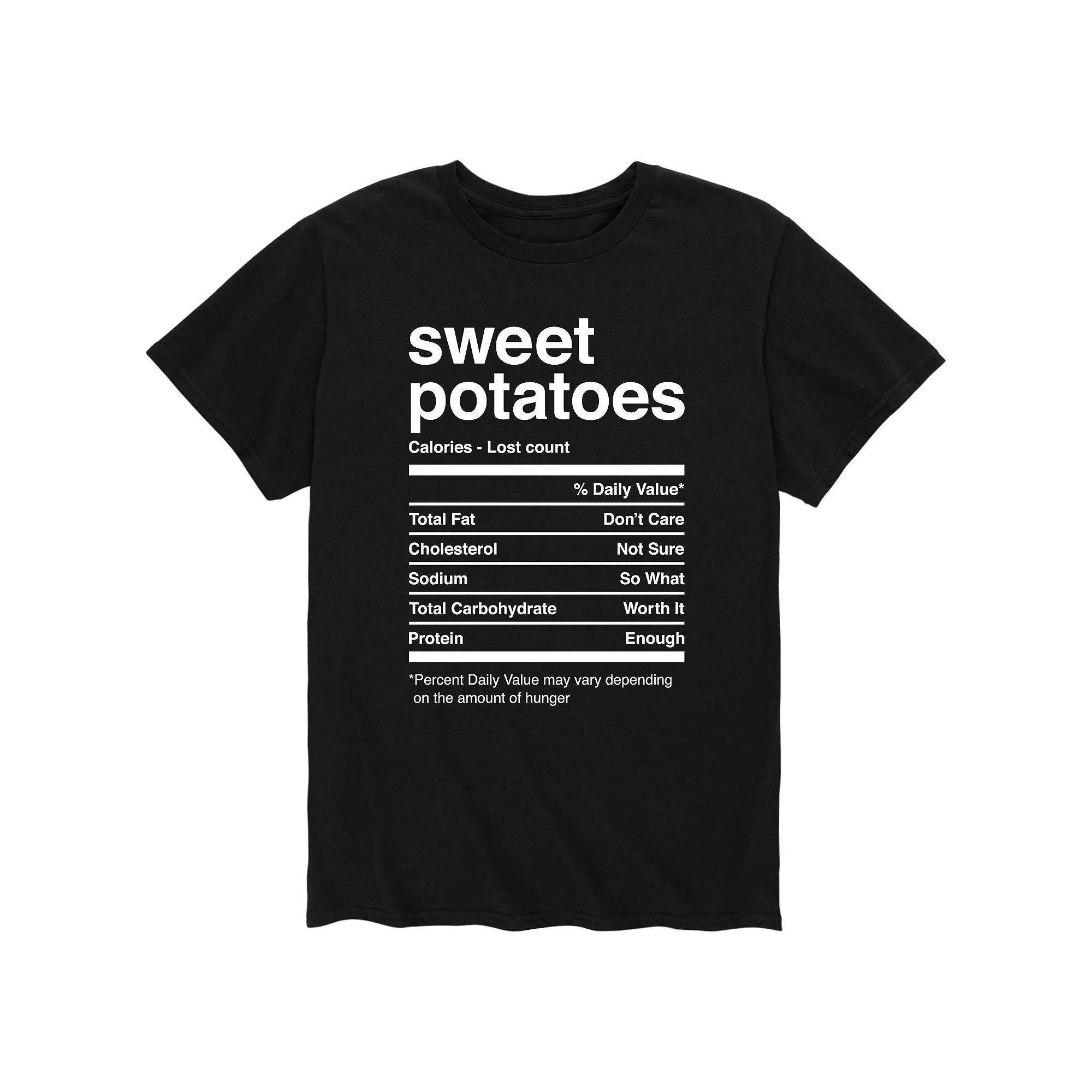 Men's Sweet Potatoes Nutrition Facts Tee,  Product Image