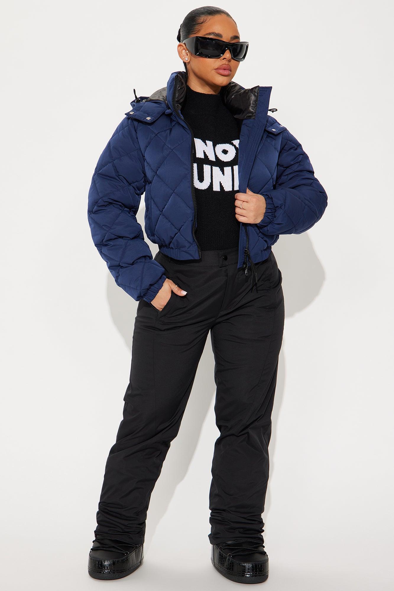 Snow Days Quilted Puffer Jacket - Navy Product Image