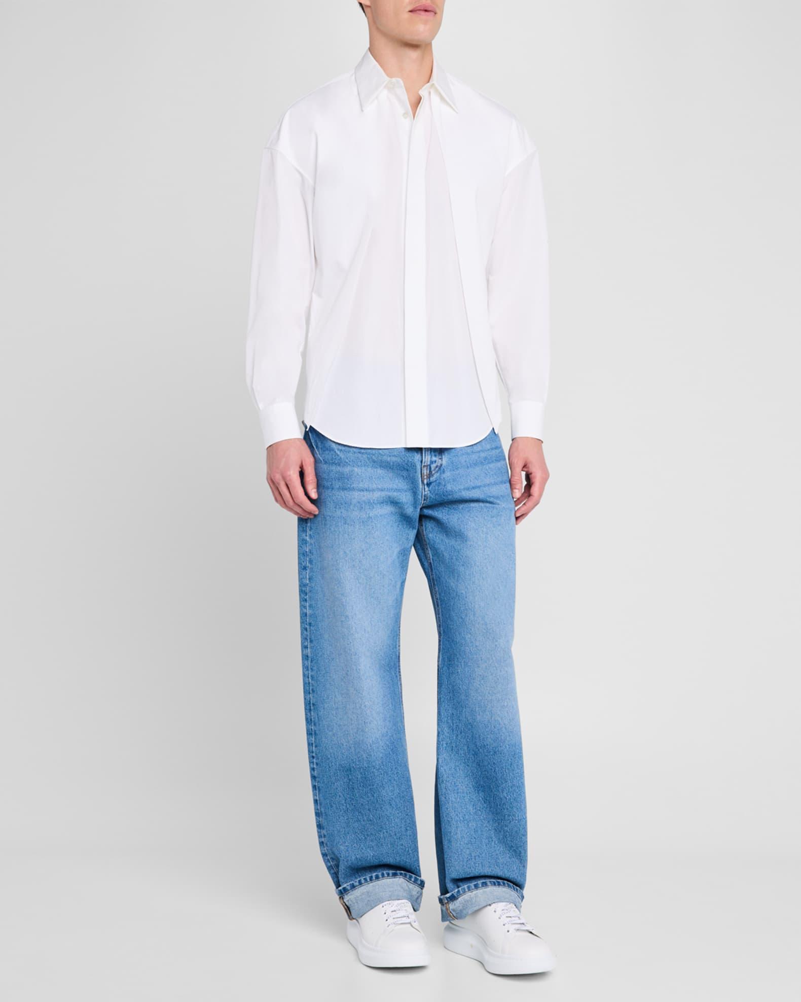 Men's Larry Leather and Velour Low-Top Sneakers Product Image