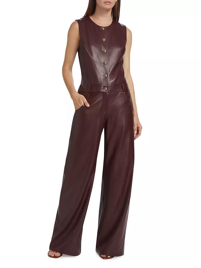 Tori Faux Leather Jumpsuit Product Image