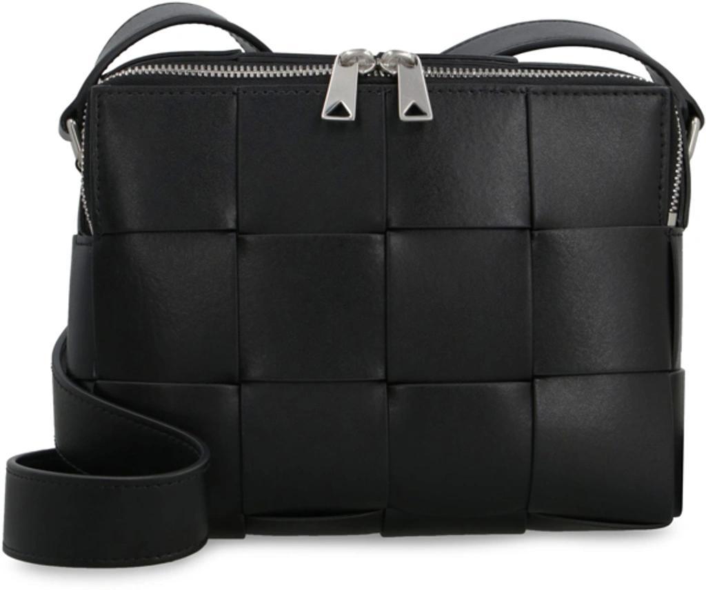 BOTTEGA VENETA Camera Cassette Bag In Black Parakeet Silv Product Image