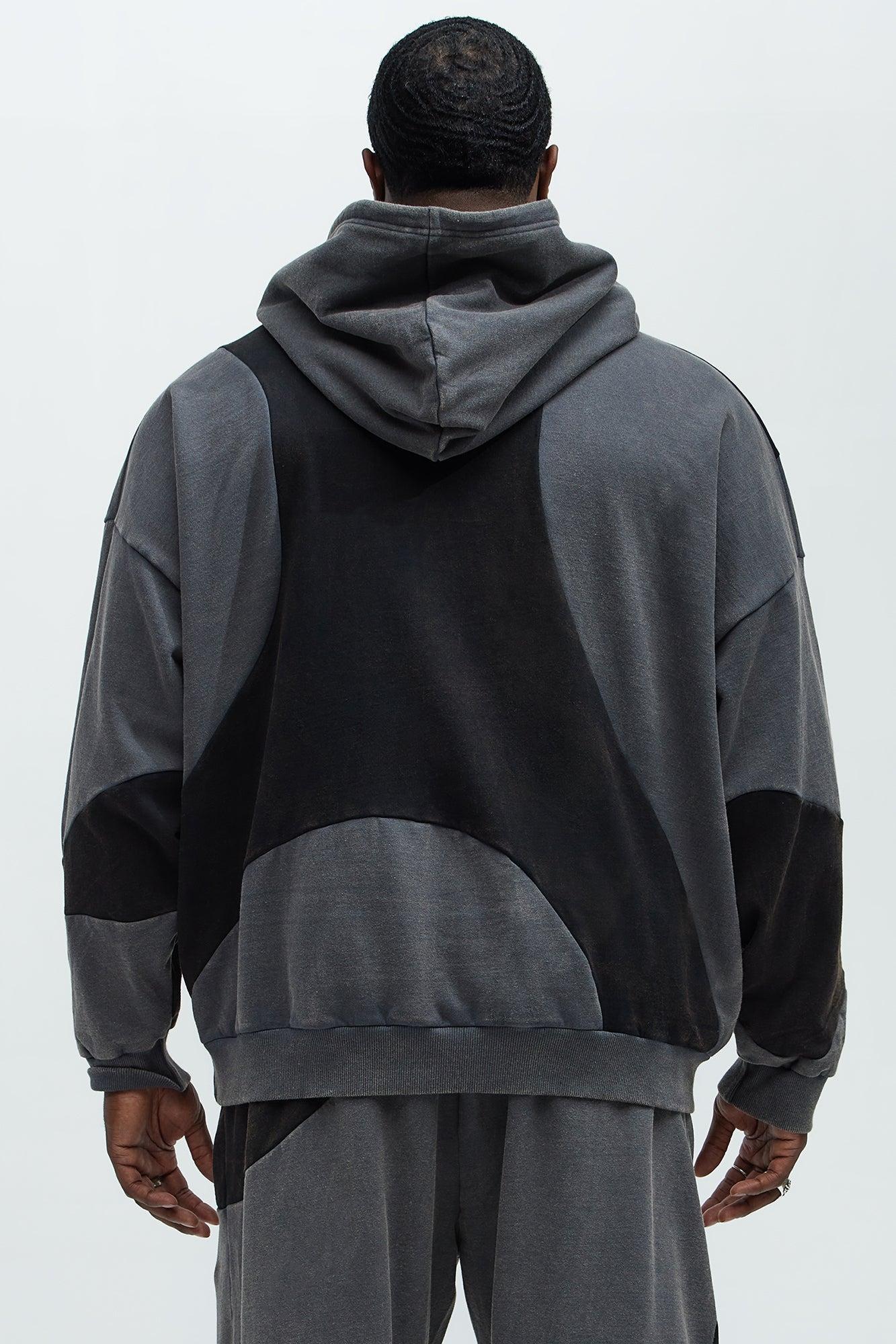Washed Abstract Hoodie - Black Product Image