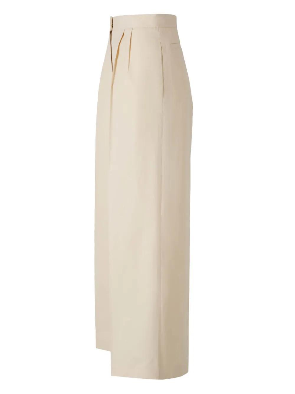 FABIANA FILIPPI High-waist Linen Blend Trousers In Beige Product Image