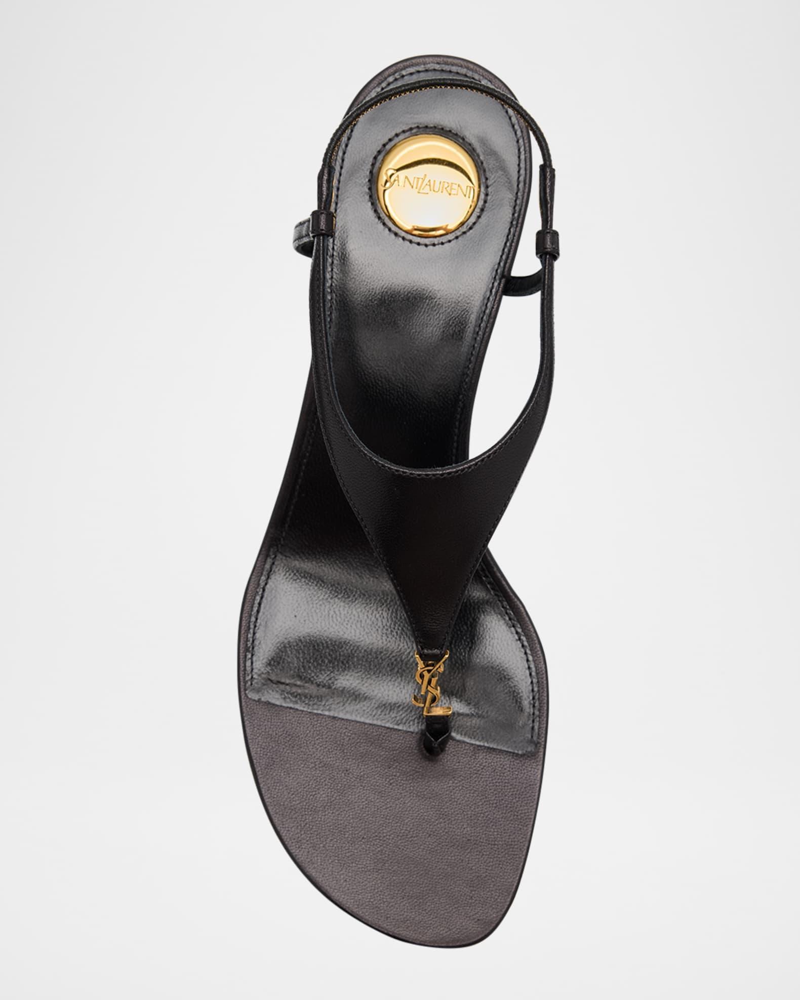 Cassandra Leather YSL Wedge Sandals Product Image