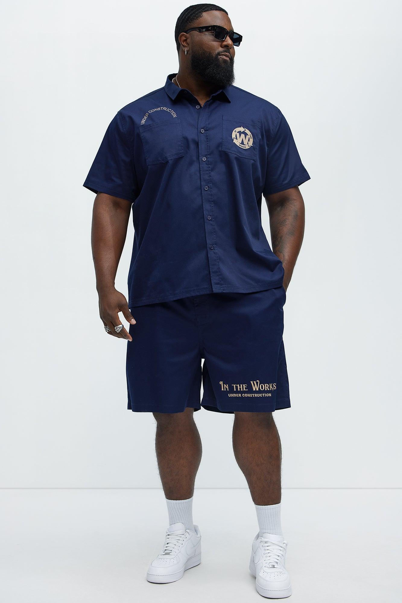 In The Works Relaxed Shorts - Navy Product Image