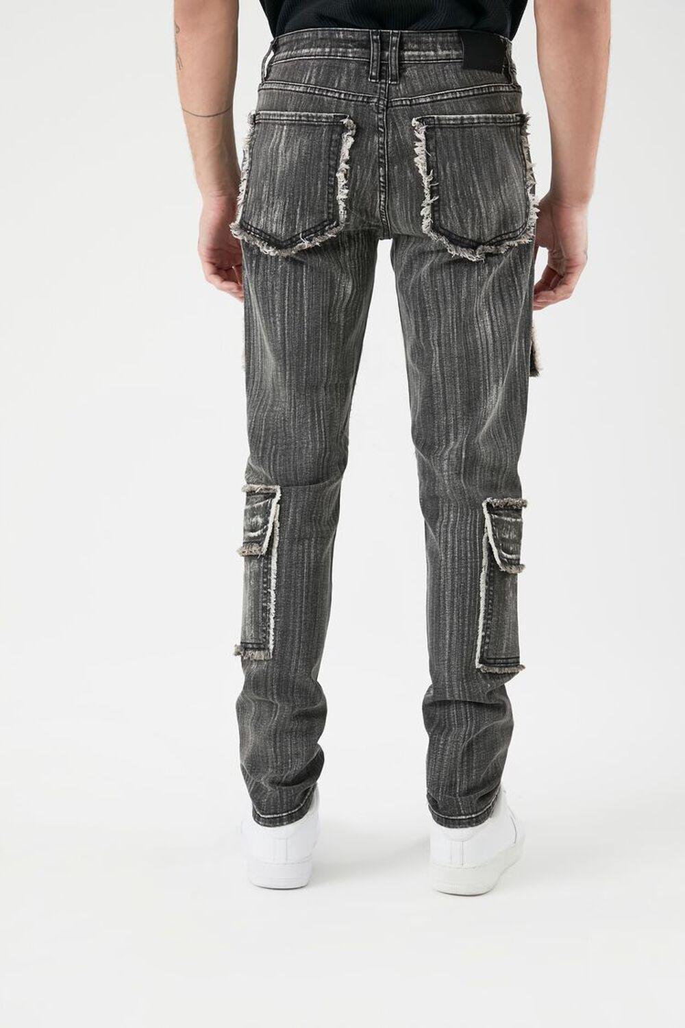 Frayed-Trim Skinny Cargo Jeans | Forever 21 Product Image