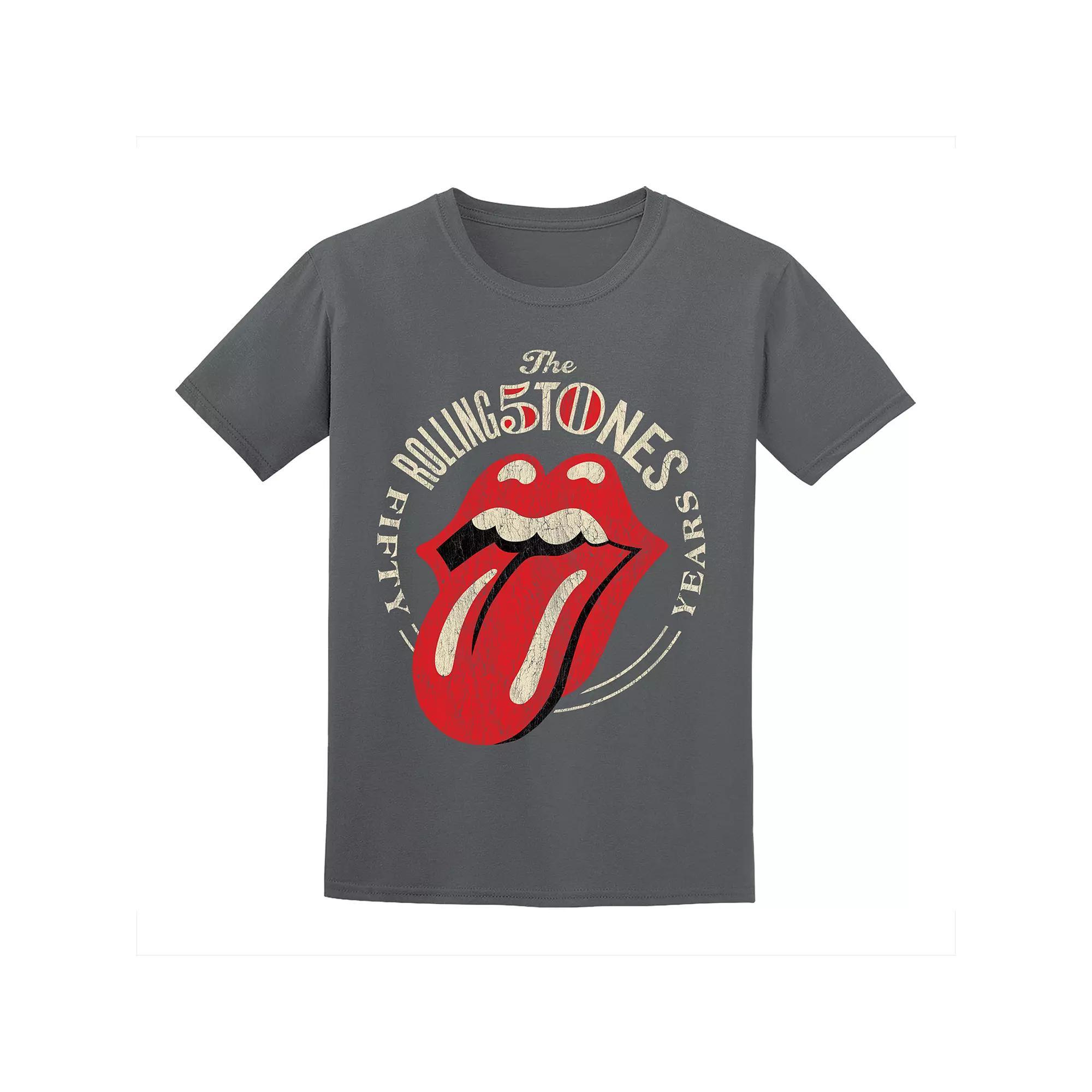 Men's Rolling Stones 50th Anniversary Tongue Tee, Size: Large, Grey Product Image