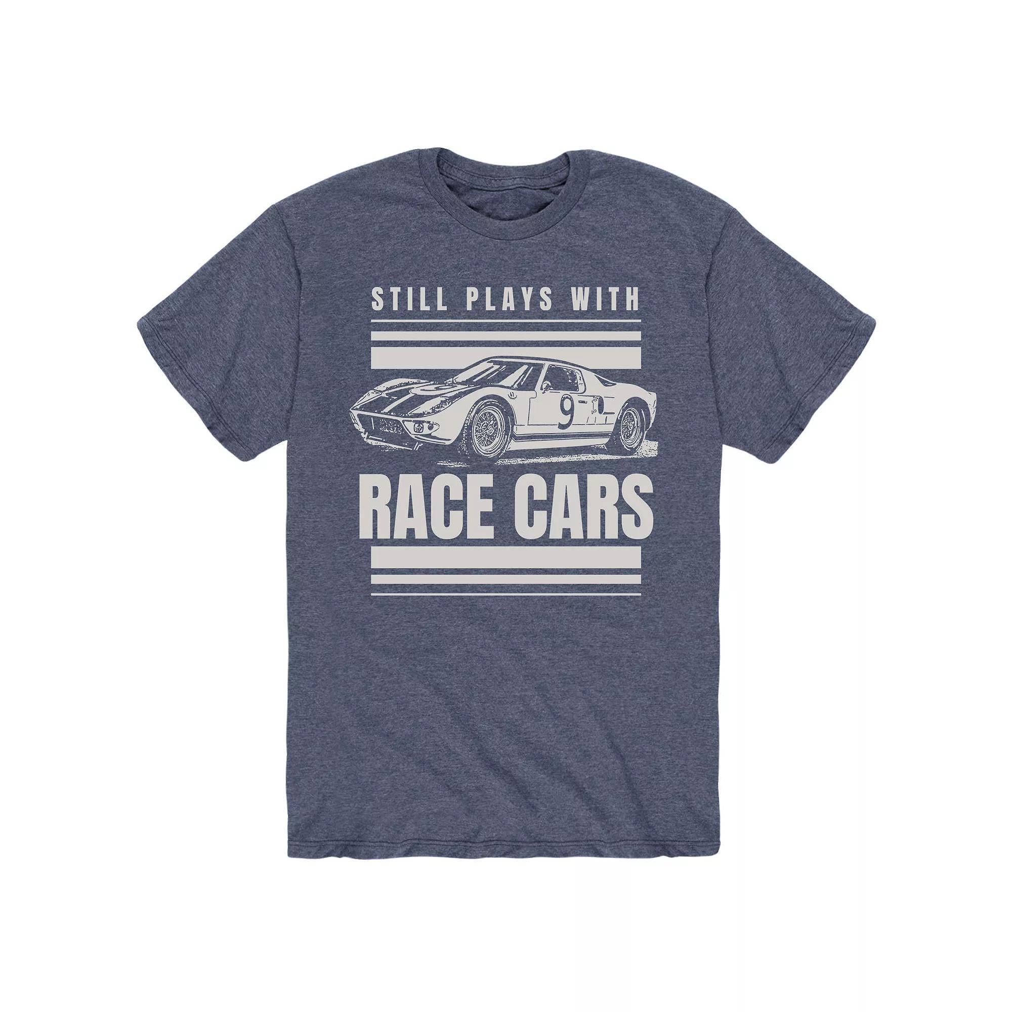 Men's Still Plays With Race Cars Tee, Size: Medium, Blue Product Image