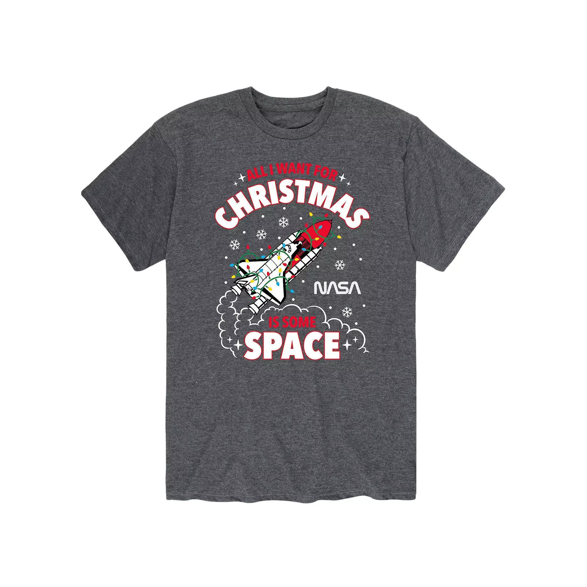 Men's NASA "All I Want For Christmas Is Some Space" Tee, Size: XXL, Blue Product Image