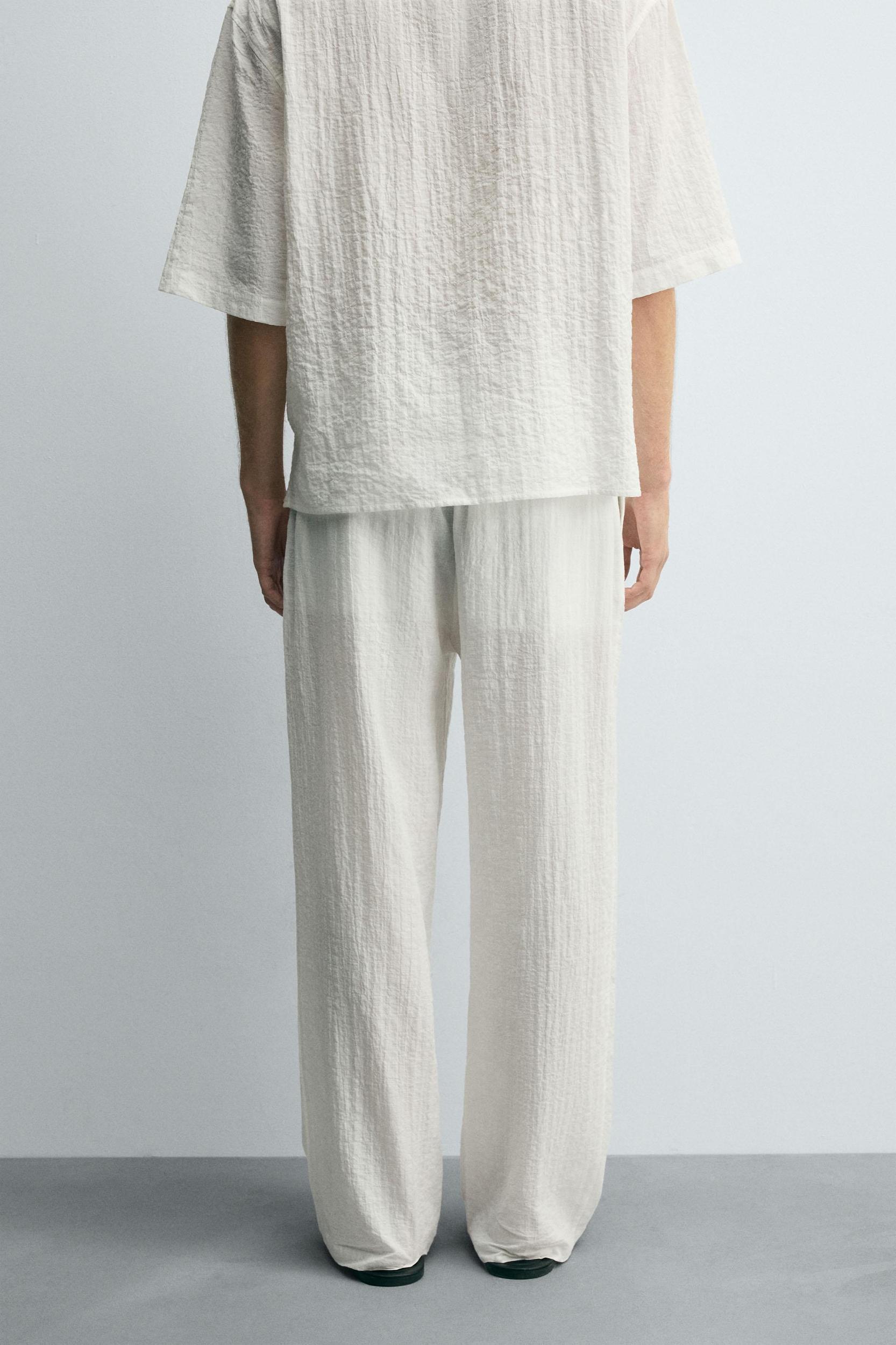 TEXTURED RELAXED FIT PANTS Product Image