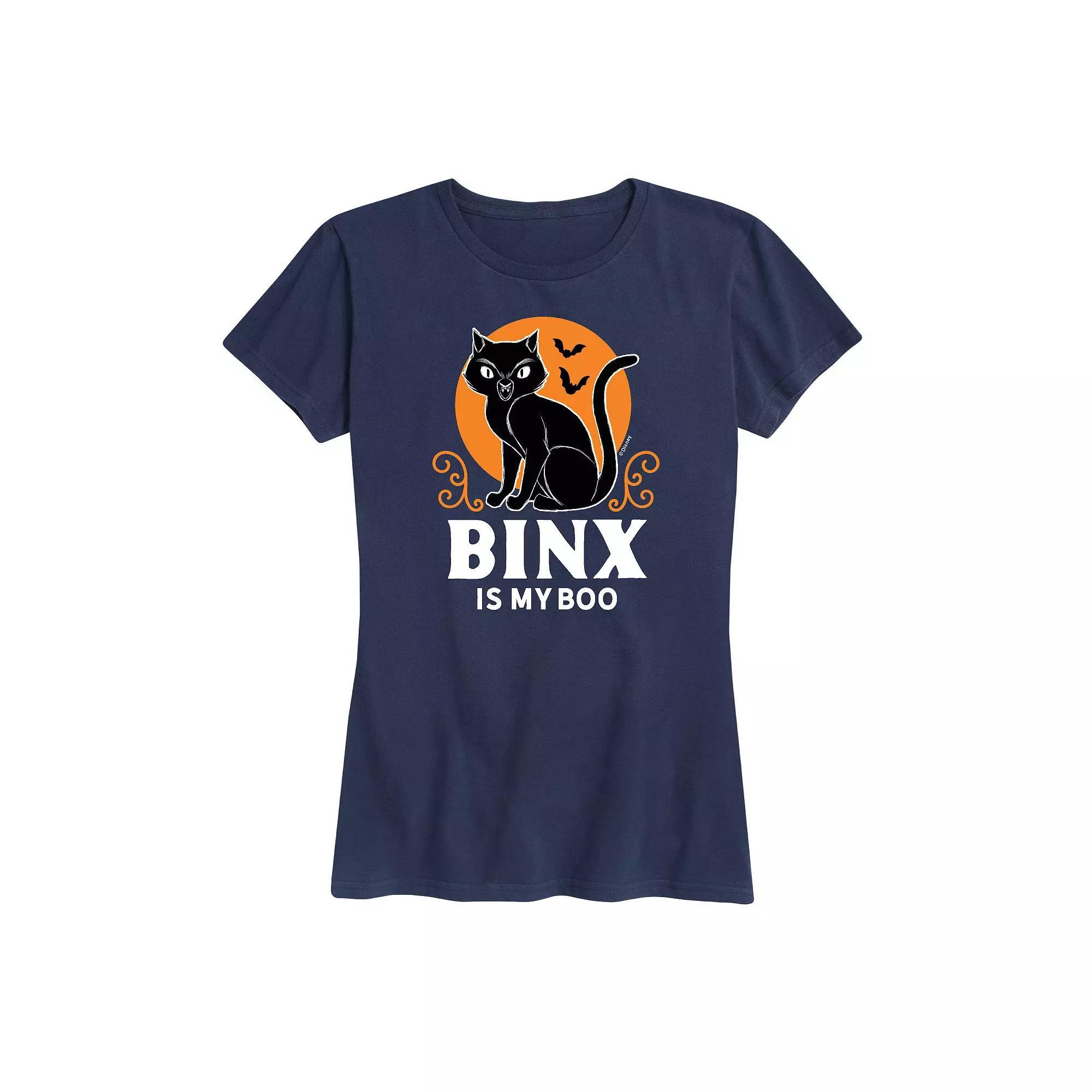 Disney's Hocus Pocus Women's Binx Is My Boo Graphic Tee, Girl's, Size: Medium, Black Product Image